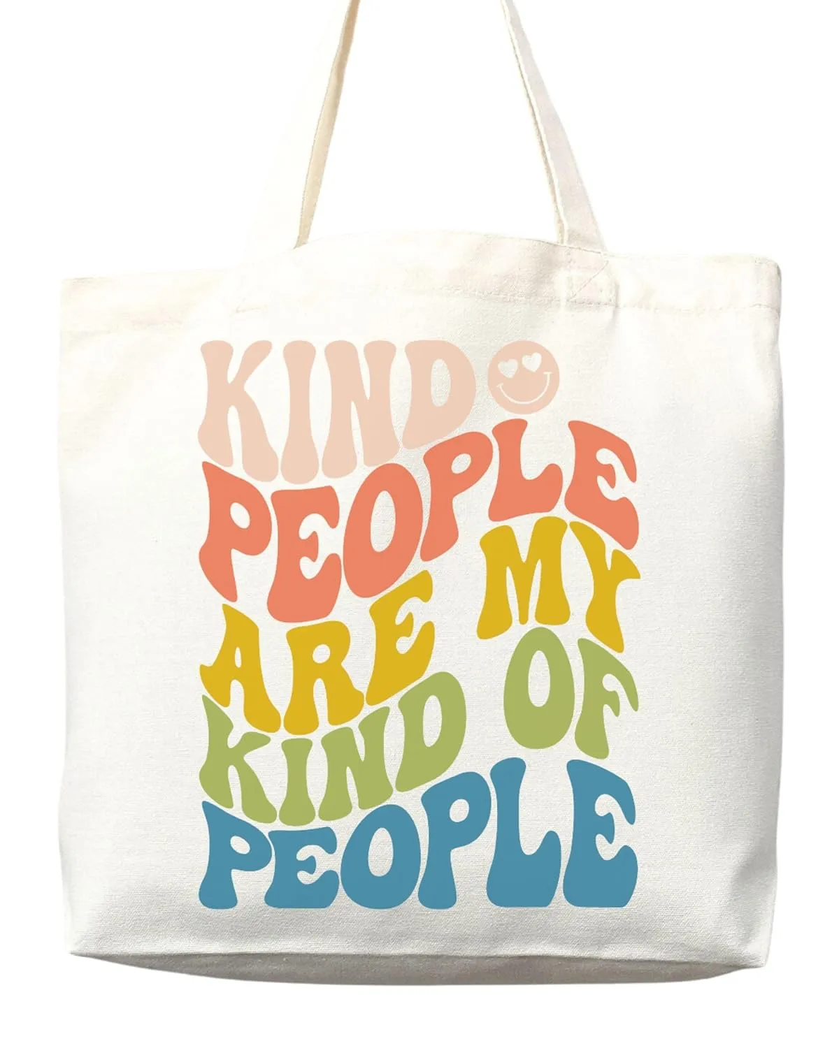Kindess Tote Bag Hipster Canvas Tote Shopper Gift for Hippies, Teachers, Library Bag Reusable Grocery Bag Eco-Friendly Readers' Tote Library Tote Librarian Gift (Tote Bag Only)