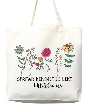 Kindess Tote Bag Hipster Canvas Tote Shopper Gift for Hippies, Teachers, Library Bag Reusable Grocery Bag Eco-Friendly Readers' Tote Library Tote Librarian Gift (Tote Bag Only)