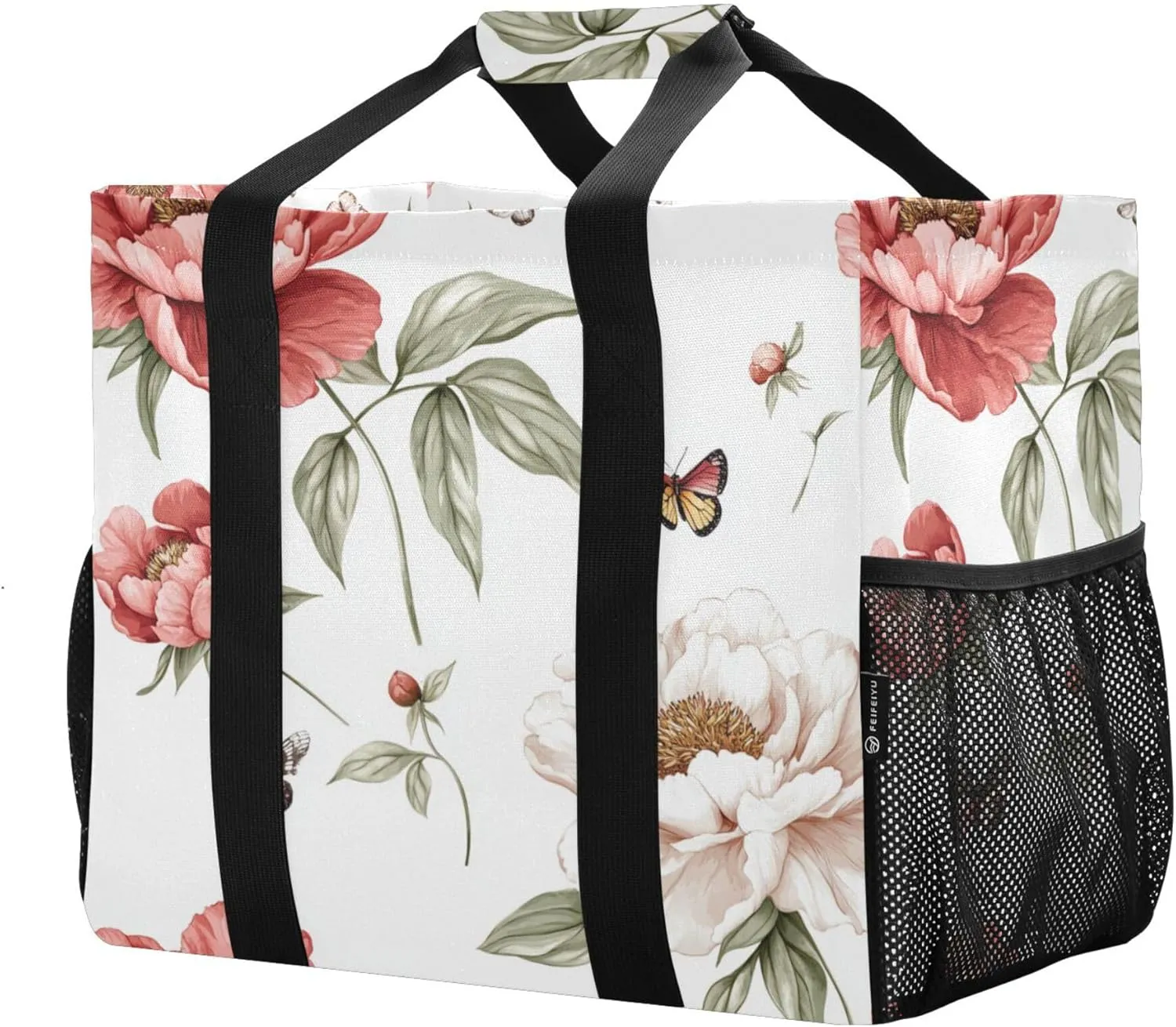KLL Beach Totes Bags Canvas Collapsable With Pockets Laundry Bag Travel