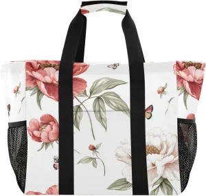 KLL Beach Totes Bags Canvas Collapsable With Pockets Laundry Bag Travel