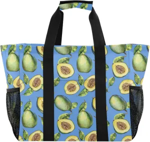 KLL Beach Totes Bags Canvas Foldable Waterproof Reusable Grocery Bag