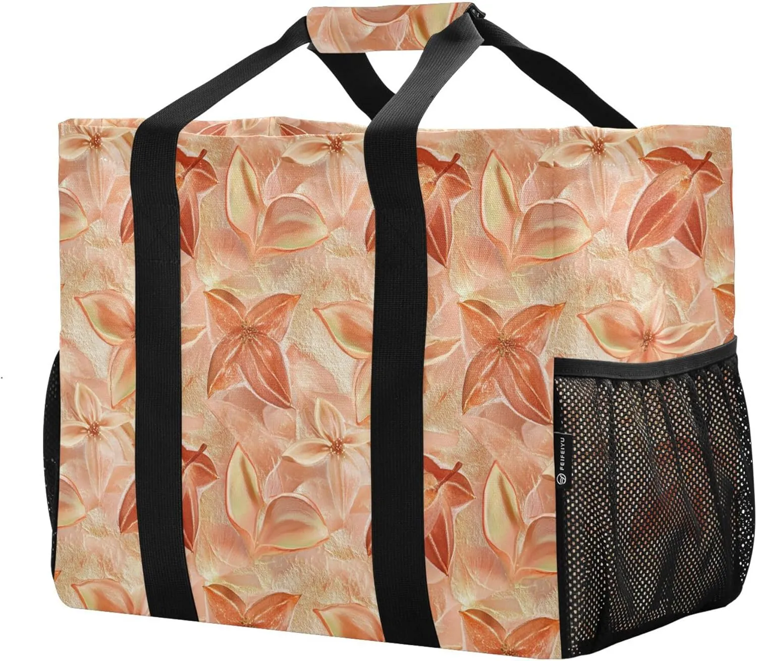 KLL Beach Totes Bags Canvas Foldable Waterproof Reusable Grocery Bag