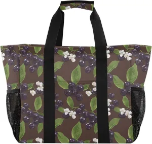 KLL Beach Totes Bags Canvas Foldable Waterproof Reusable Grocery Bag