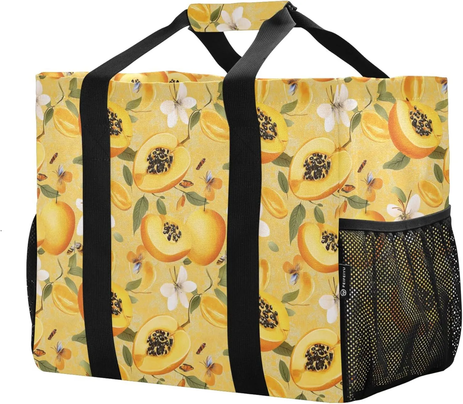 KLL Beach Totes Bags Canvas Foldable Waterproof Reusable Grocery Bag