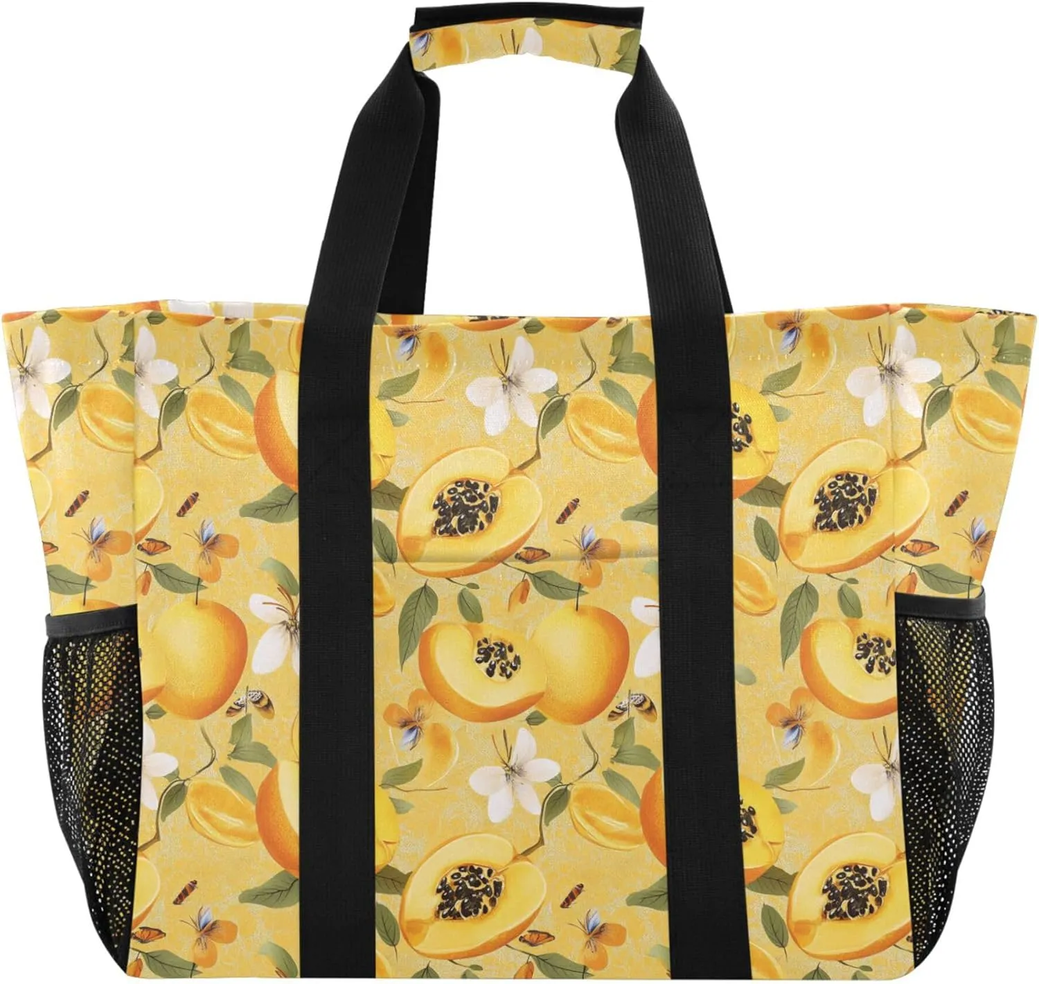 KLL Beach Totes Bags Canvas Foldable Waterproof Reusable Grocery Bag