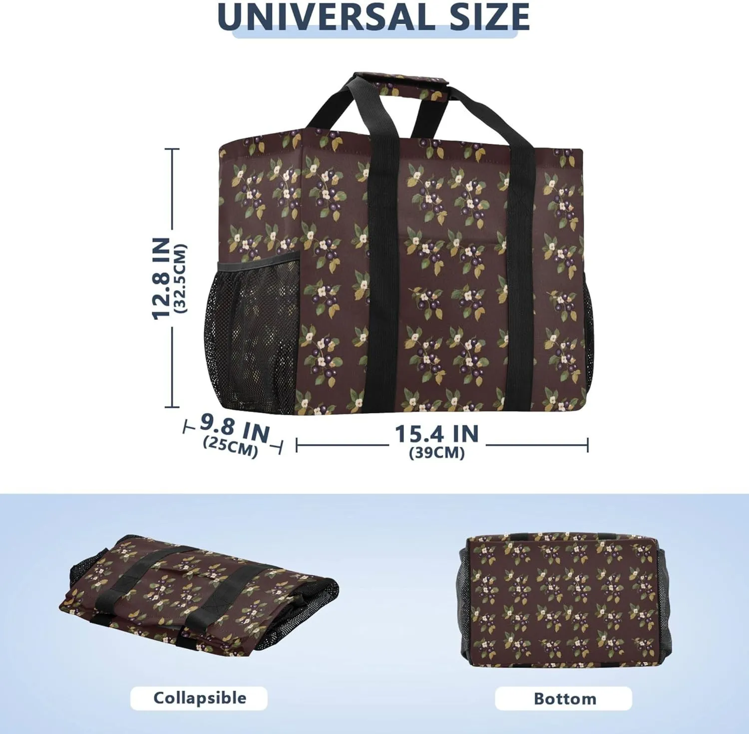 KLL Beach Totes Bags Canvas Foldable Waterproof Reusable Grocery Bag