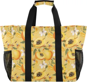 KLL Beach Totes Bags Canvas Foldable Waterproof Reusable Grocery Bag