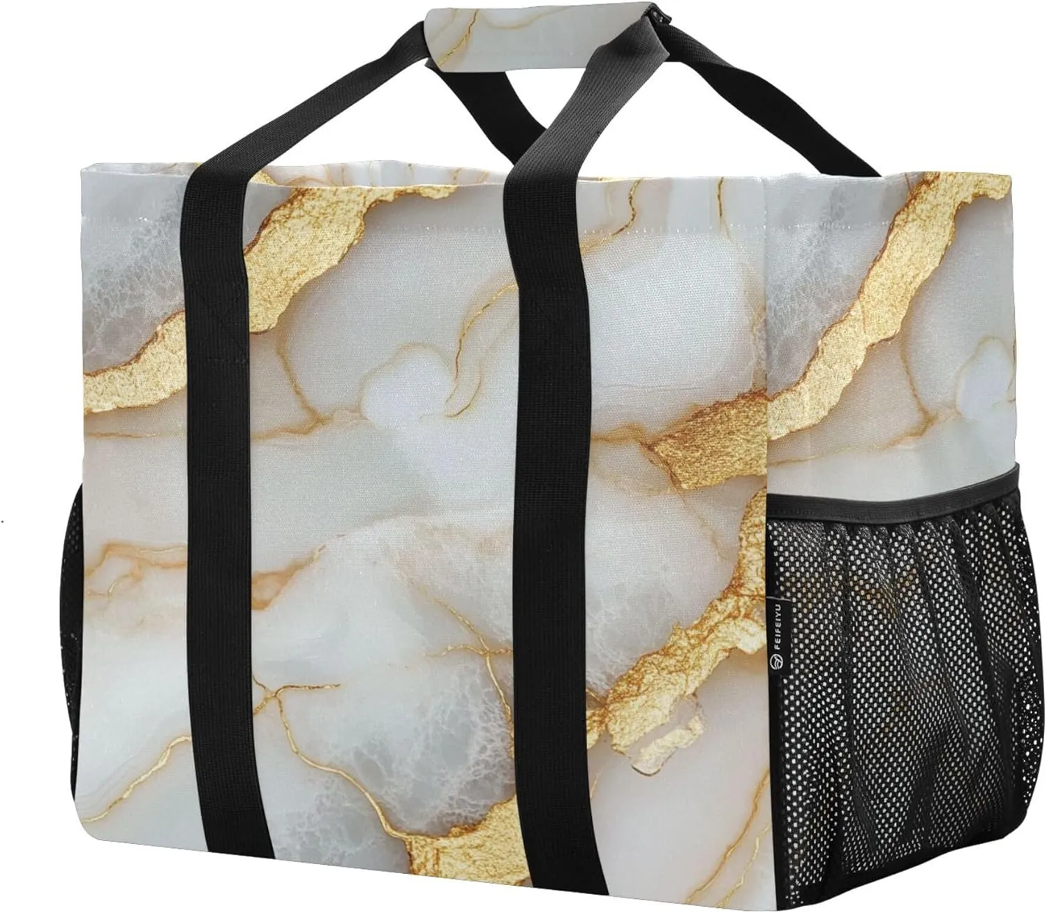 KLL Beach Totes Bags Canvas Foldable With Compartments Laundry Totes