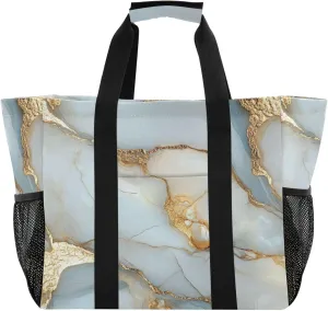 KLL Beach Totes Bags Canvas Foldable With Compartments Laundry Totes