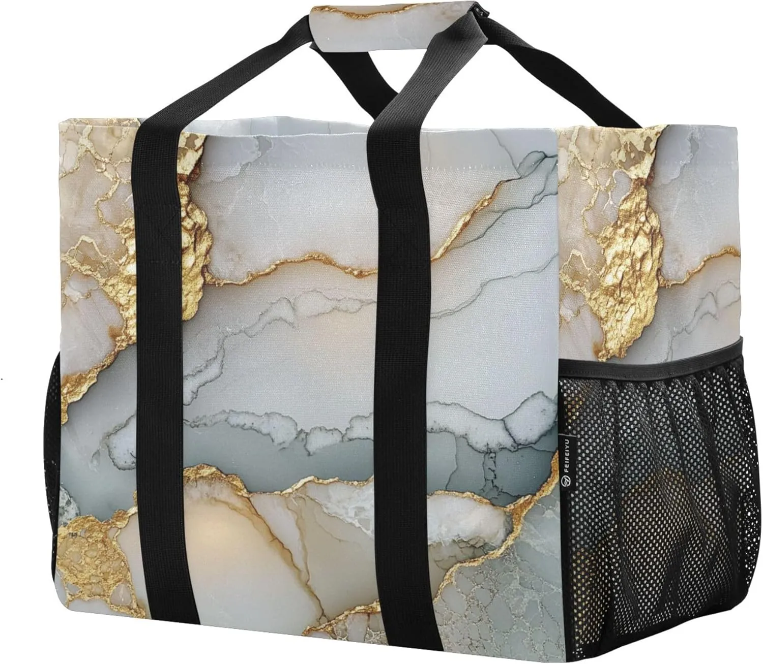 KLL Beach Totes Bags Canvas Foldable With Compartments Laundry Totes
