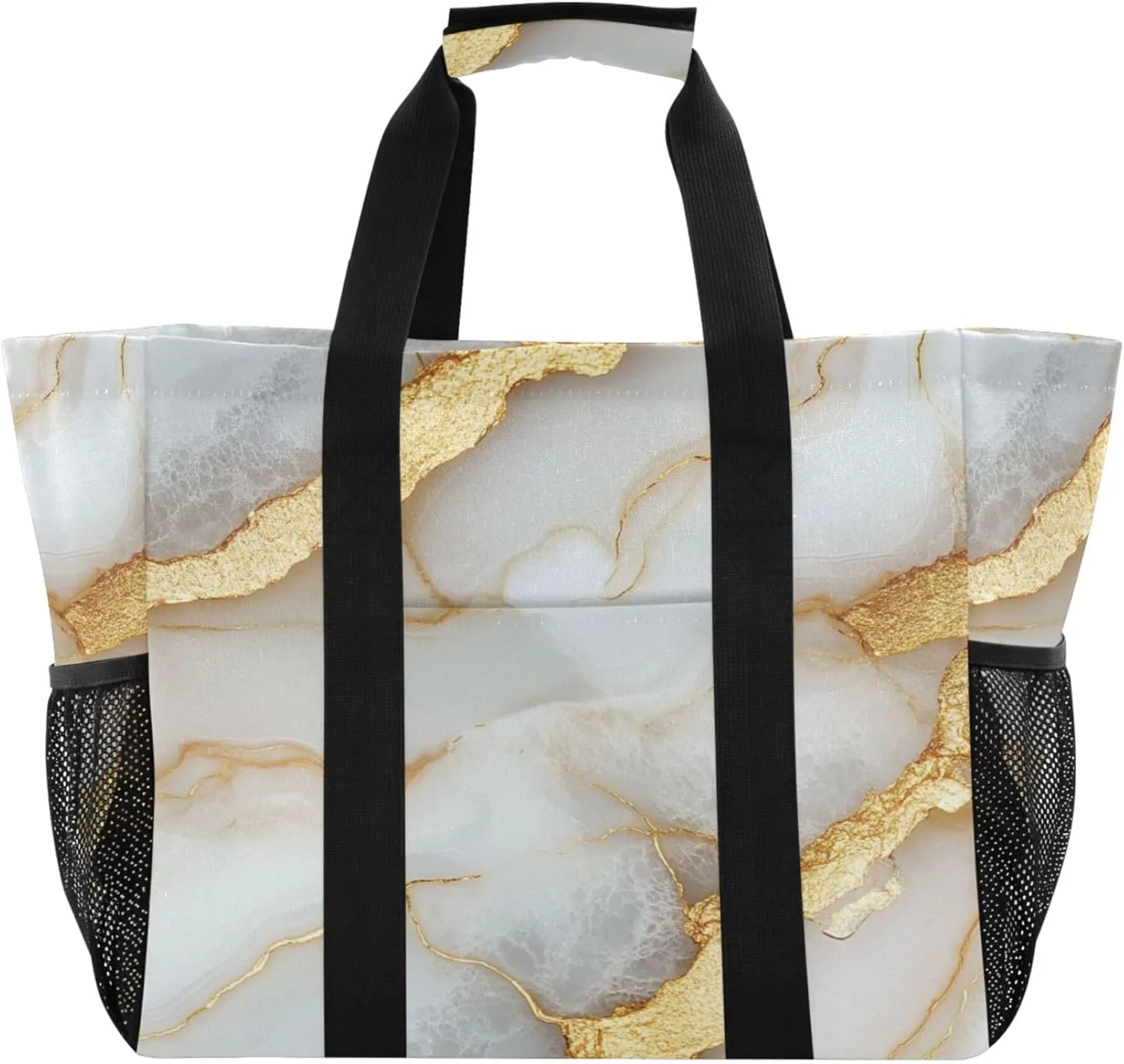 KLL Beach Totes Bags Canvas Foldable With Compartments Laundry Totes