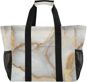 KLL Beach Totes Bags Canvas Foldable With Compartments Laundry Totes