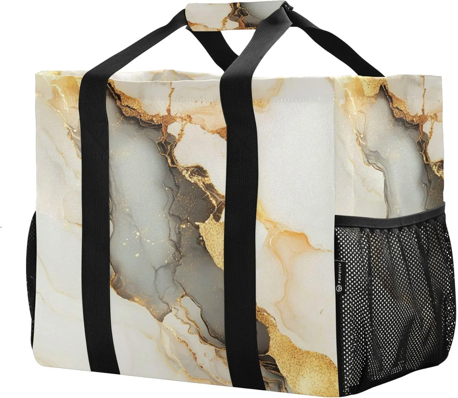 KLL Beach Totes Bags Canvas Foldable With Compartments Laundry Totes