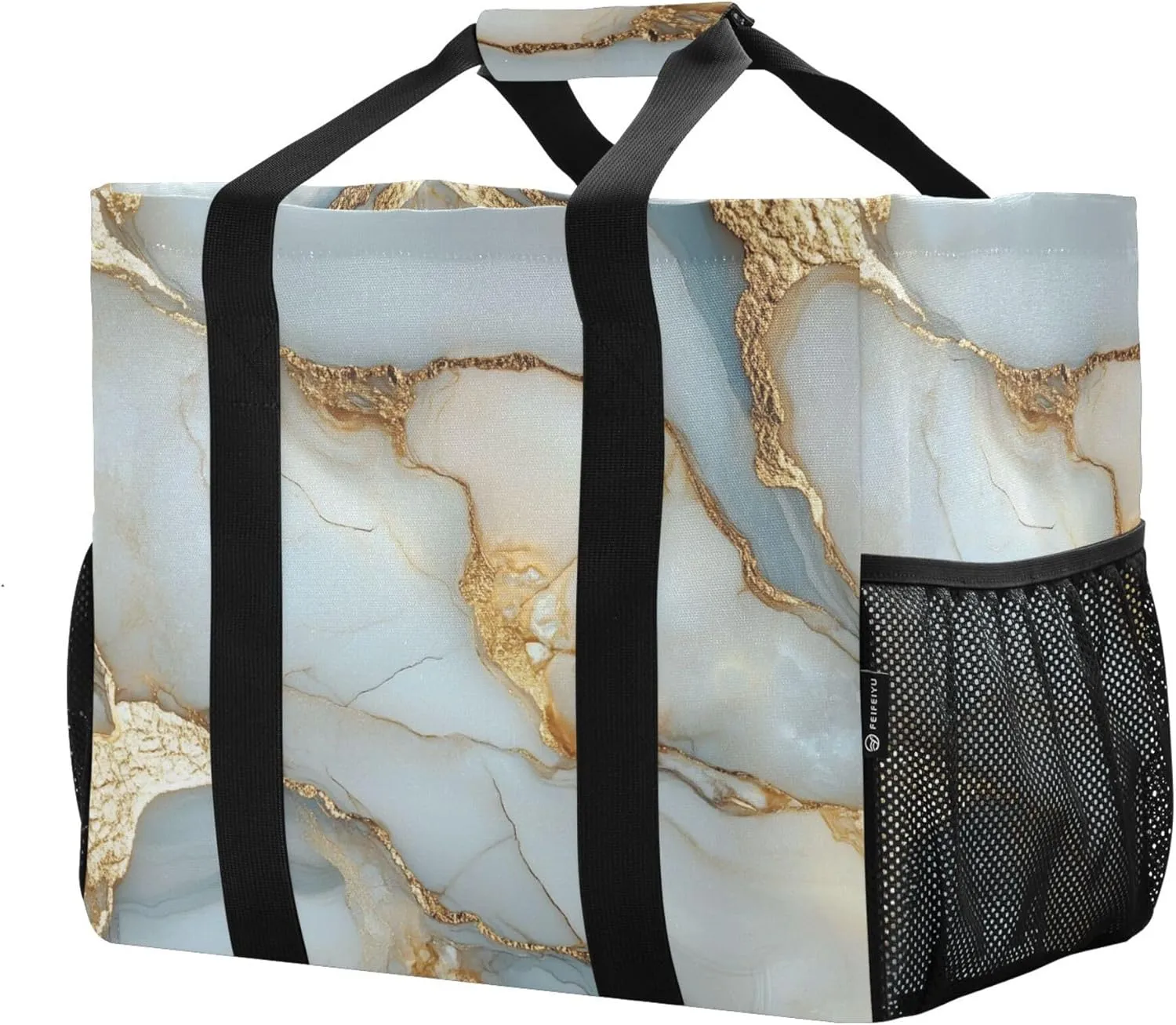 KLL Beach Totes Bags Canvas Foldable With Compartments Laundry Totes