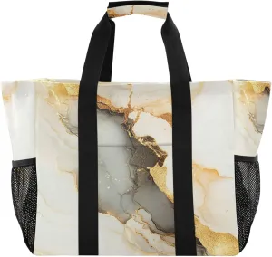 KLL Beach Totes Bags Canvas Foldable With Compartments Laundry Totes