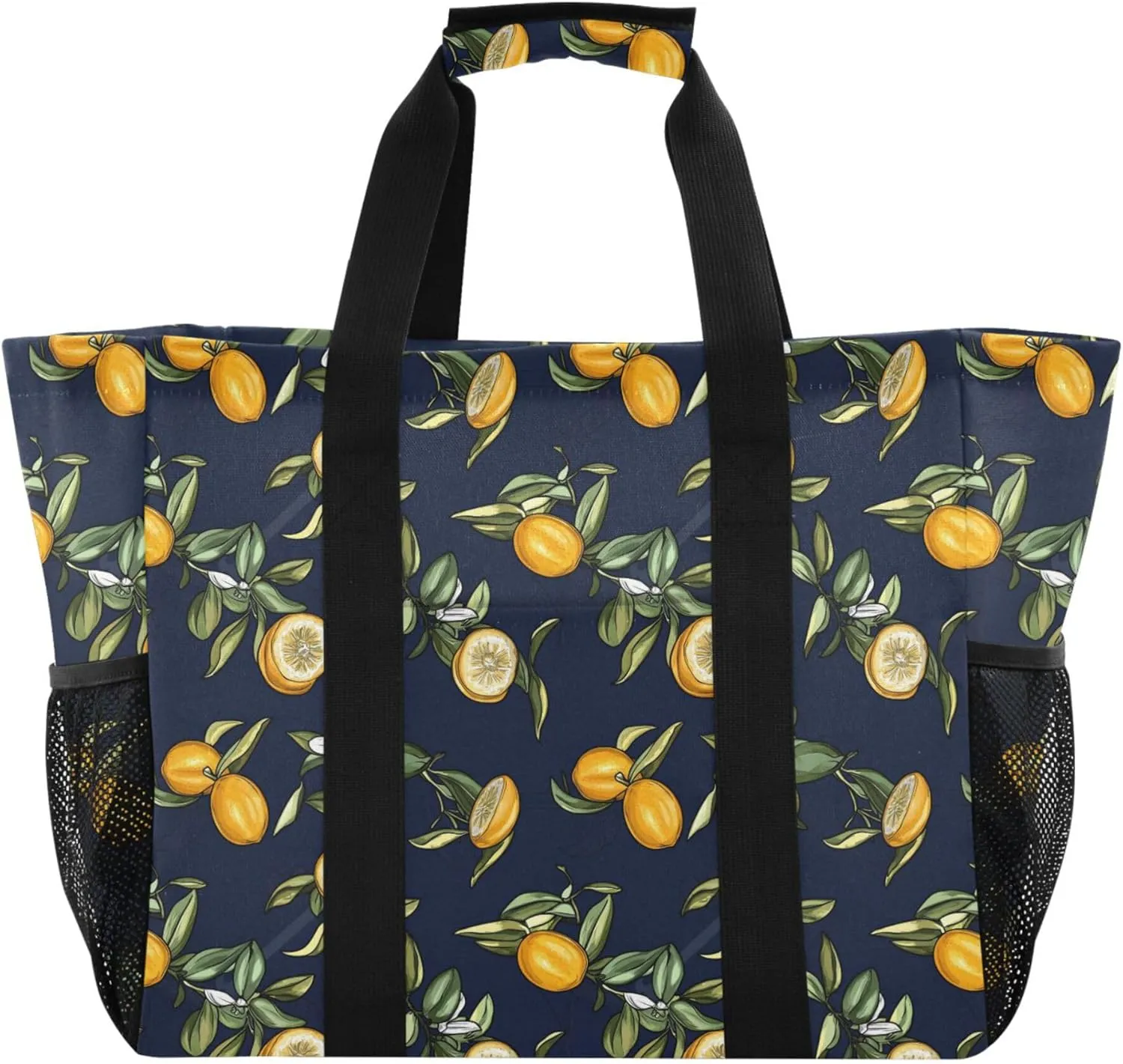 KLL Beach Totes Bags with Handles Collapsable With Pockets Grocery Bags Reusable