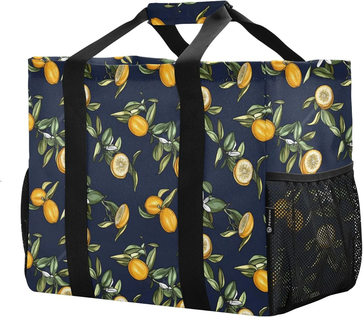 KLL Beach Totes Bags with Handles Collapsable With Pockets Grocery Bags Reusable