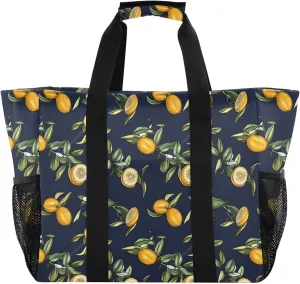 KLL Beach Totes Bags with Handles Collapsable With Pockets Grocery Bags Reusable