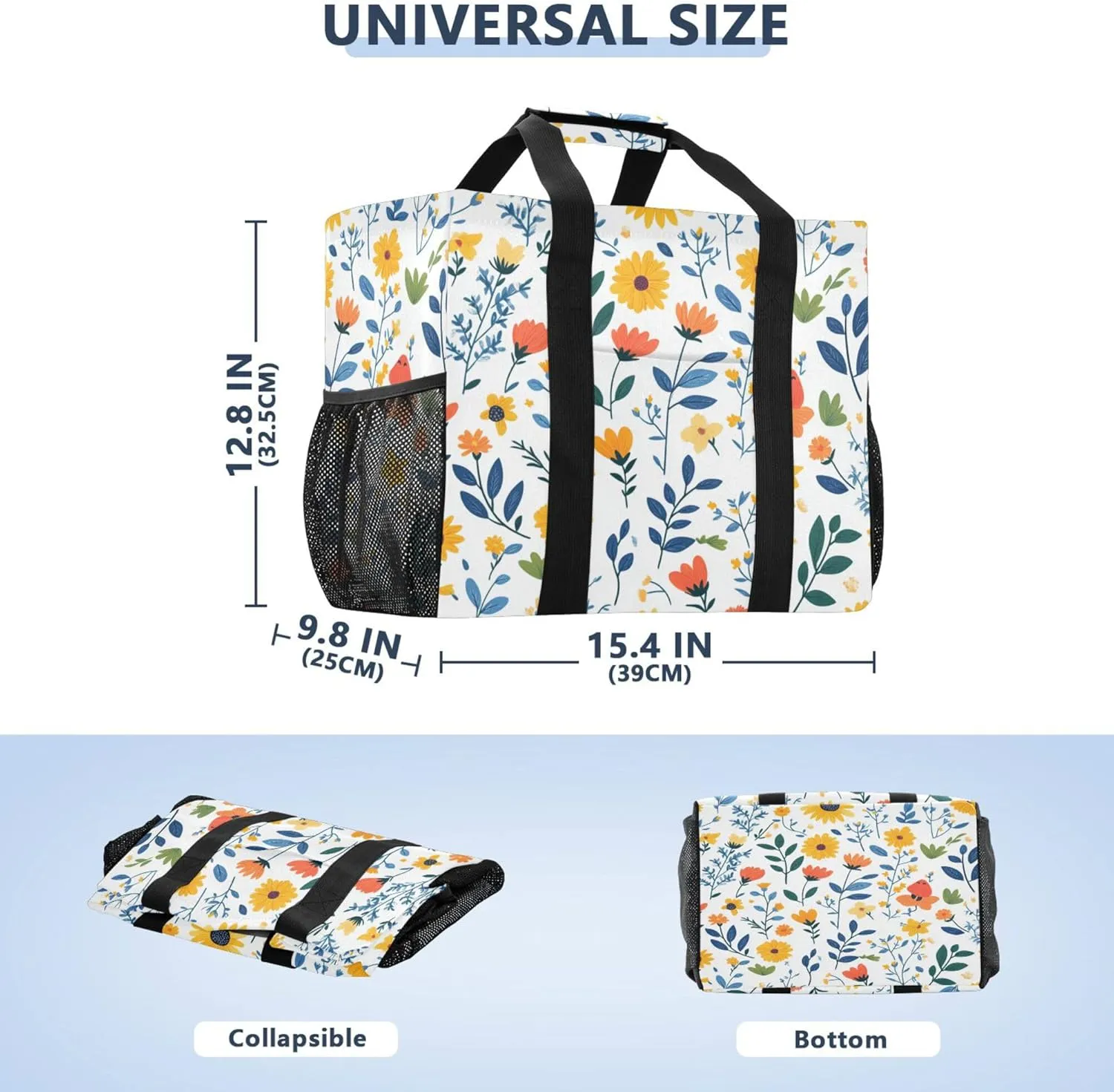 KLL Tote Utility Bag with Handles Foldable Waterproof Laundry Totes