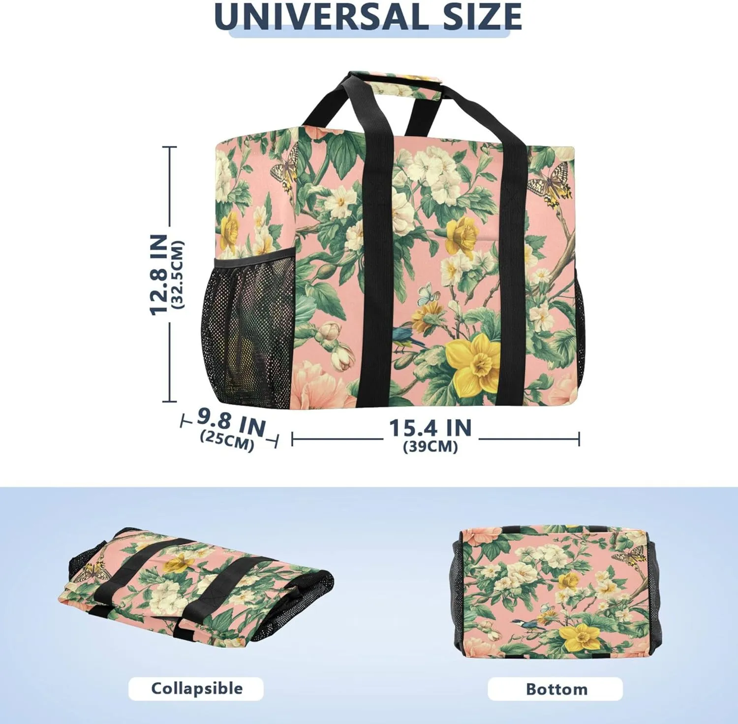 KLL Tote Utility Bag with Handles Foldable Waterproof Laundry Totes
