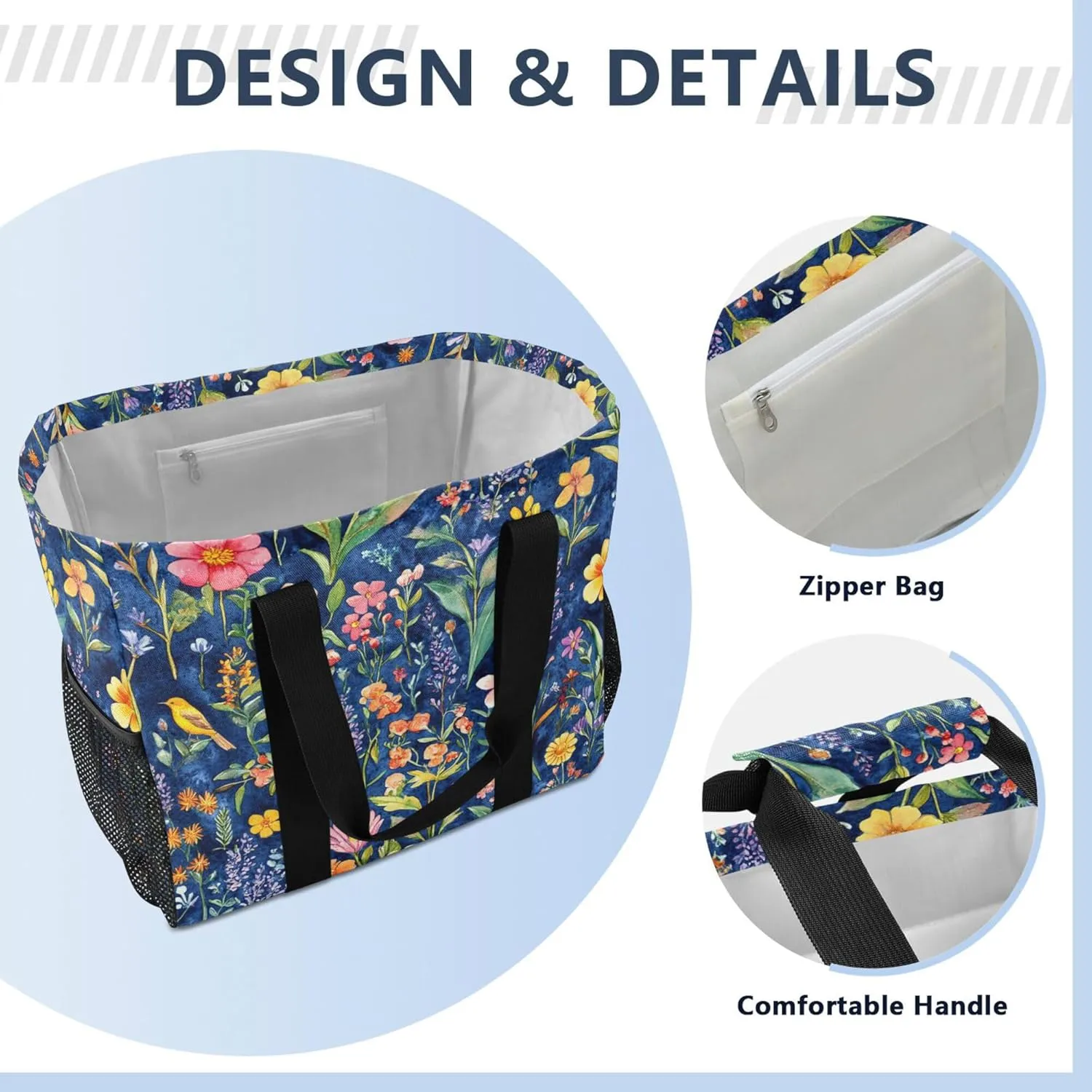 KLL Tote Utility Bag with Handles Foldable Waterproof Laundry Totes