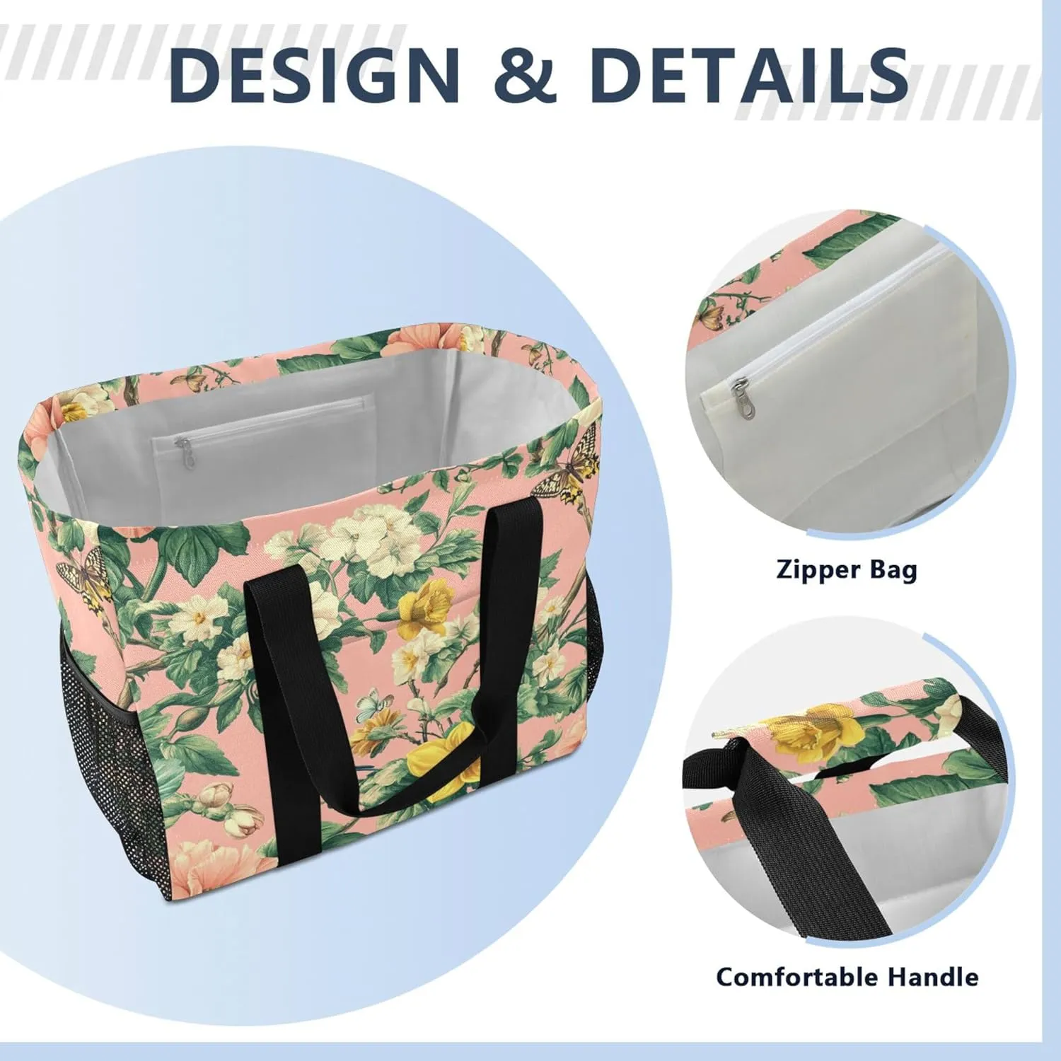 KLL Tote Utility Bag with Handles Foldable Waterproof Laundry Totes