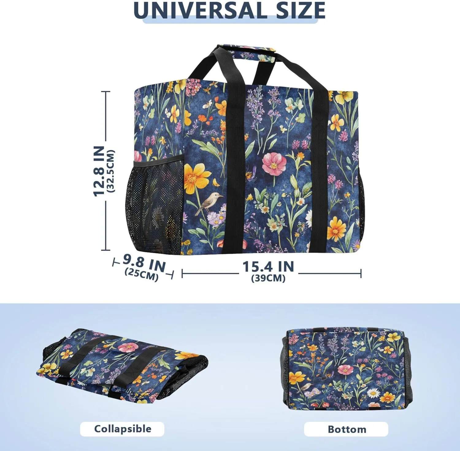 KLL Tote Utility Bag with Handles Foldable Waterproof Laundry Totes