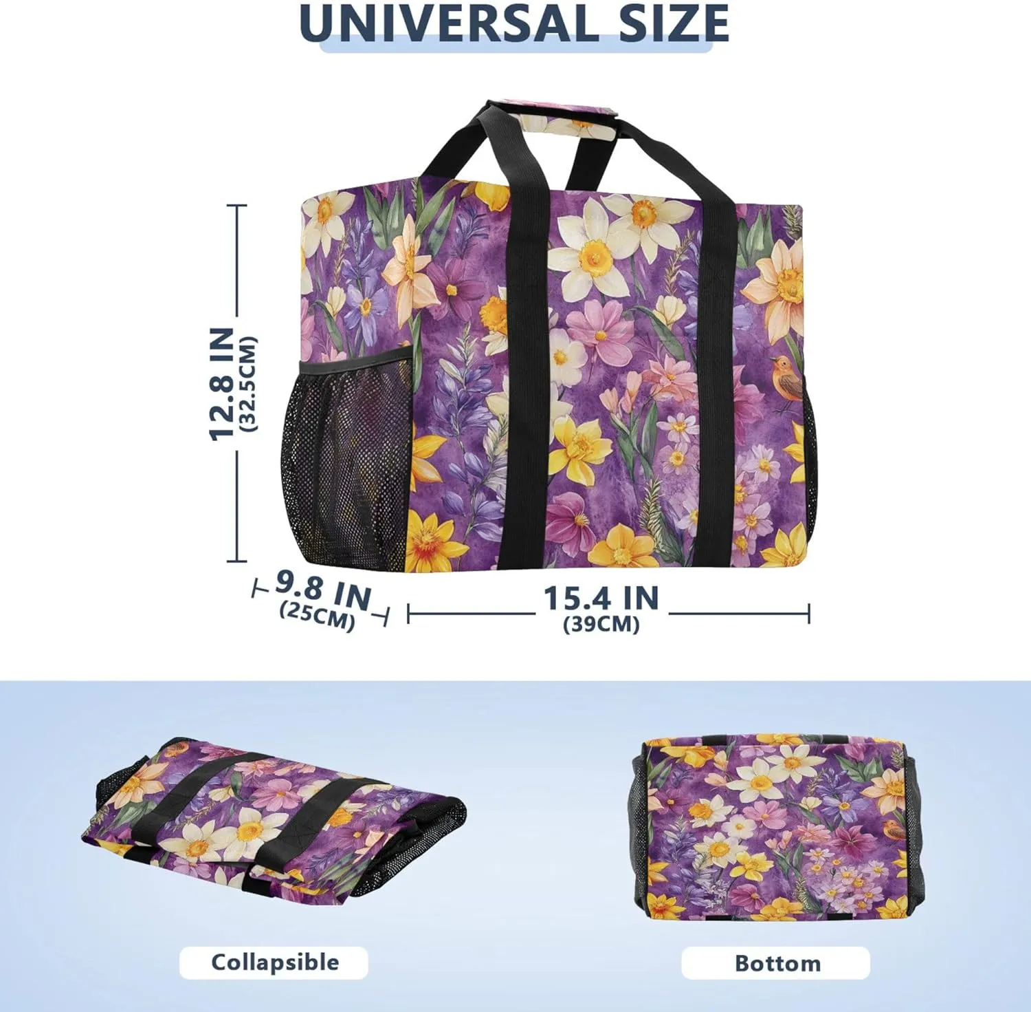 KLL Tote Utility Bag with Handles Foldable Waterproof Laundry Totes