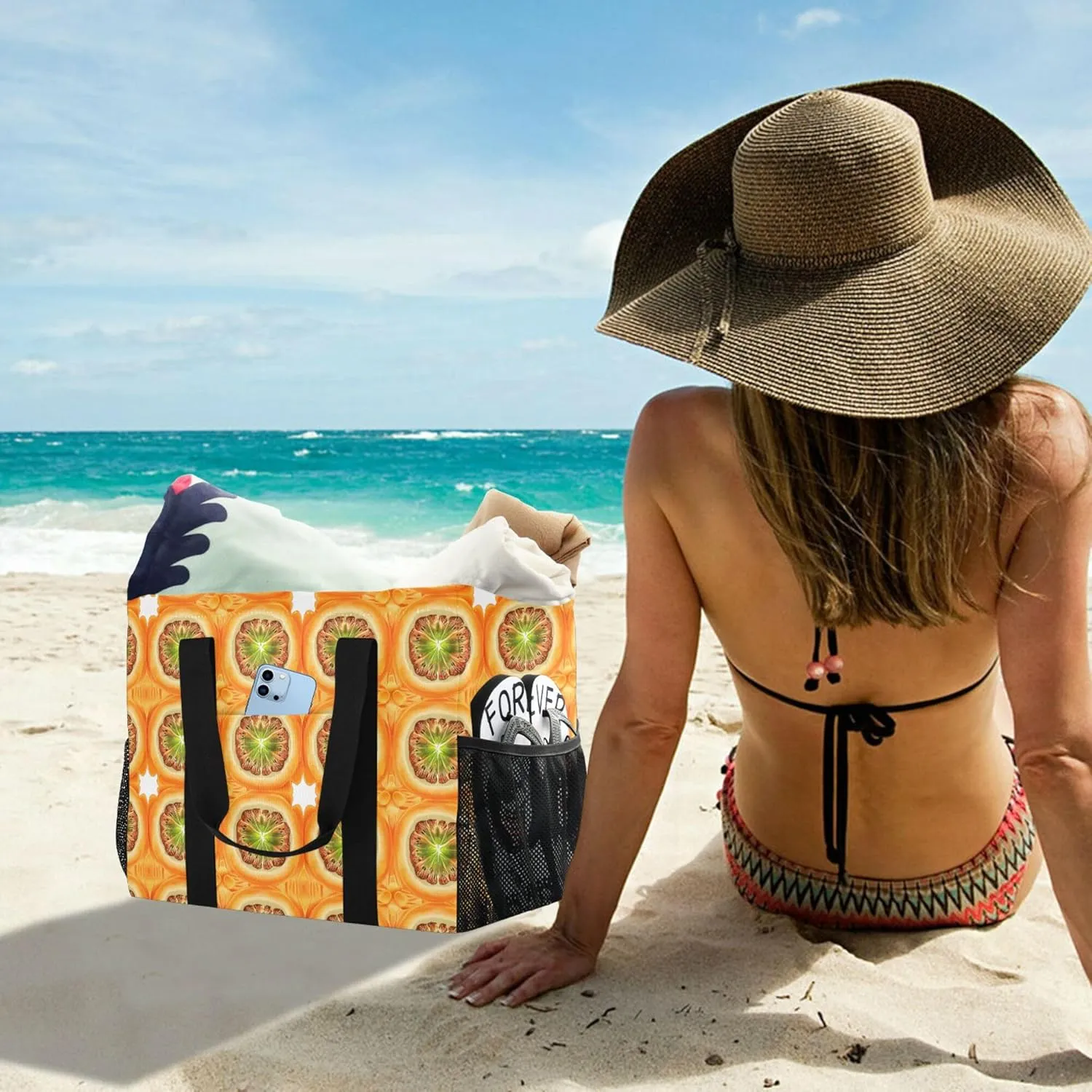 KLL Utility Bags And Totes with Handles Collapsable Waterproof Reusable Grocery Bag