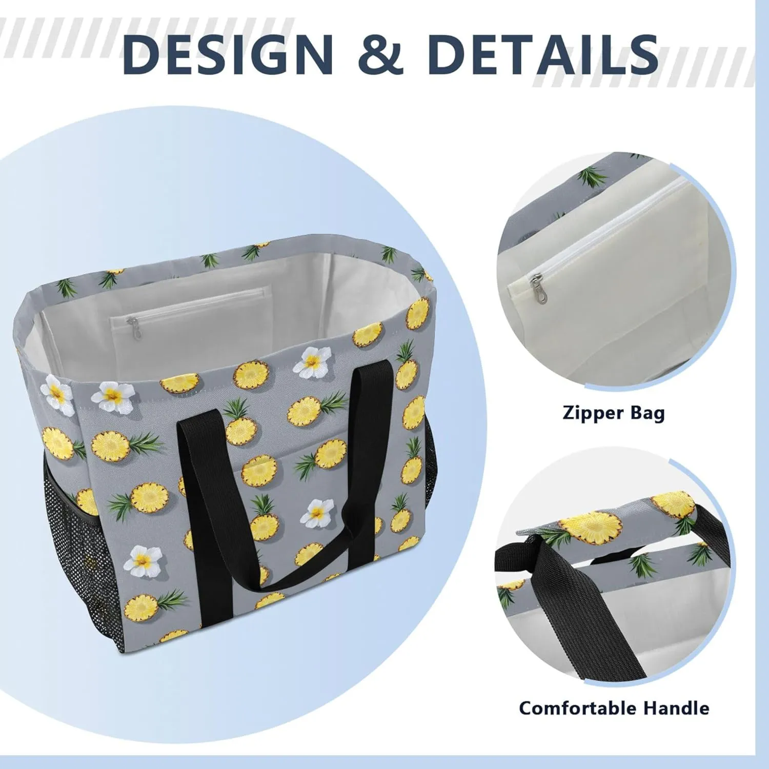KLL Utility Bags And Totes with Handles Collapsable Waterproof Reusable Grocery Bag