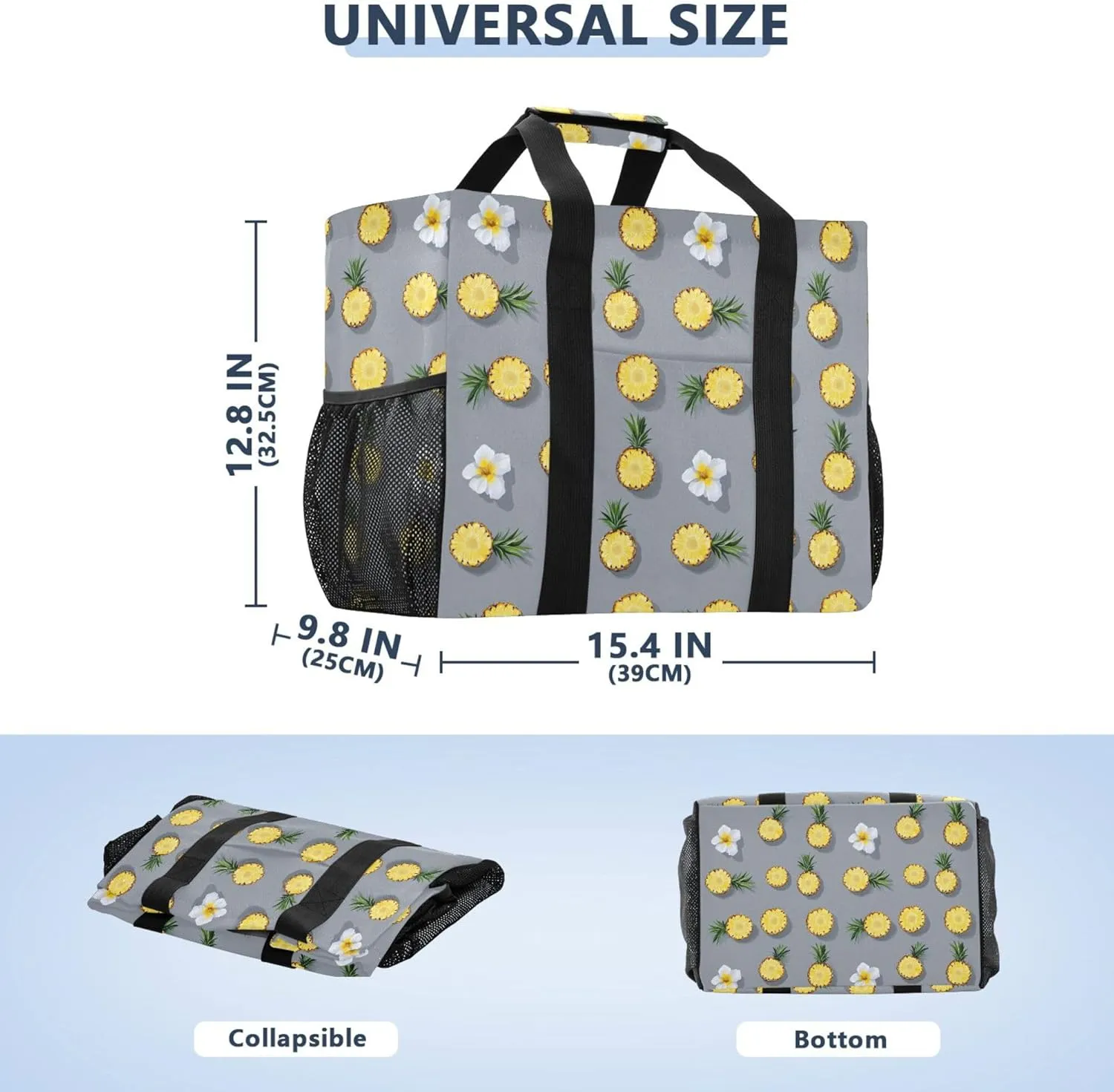 KLL Utility Bags And Totes with Handles Collapsable Waterproof Reusable Grocery Bag