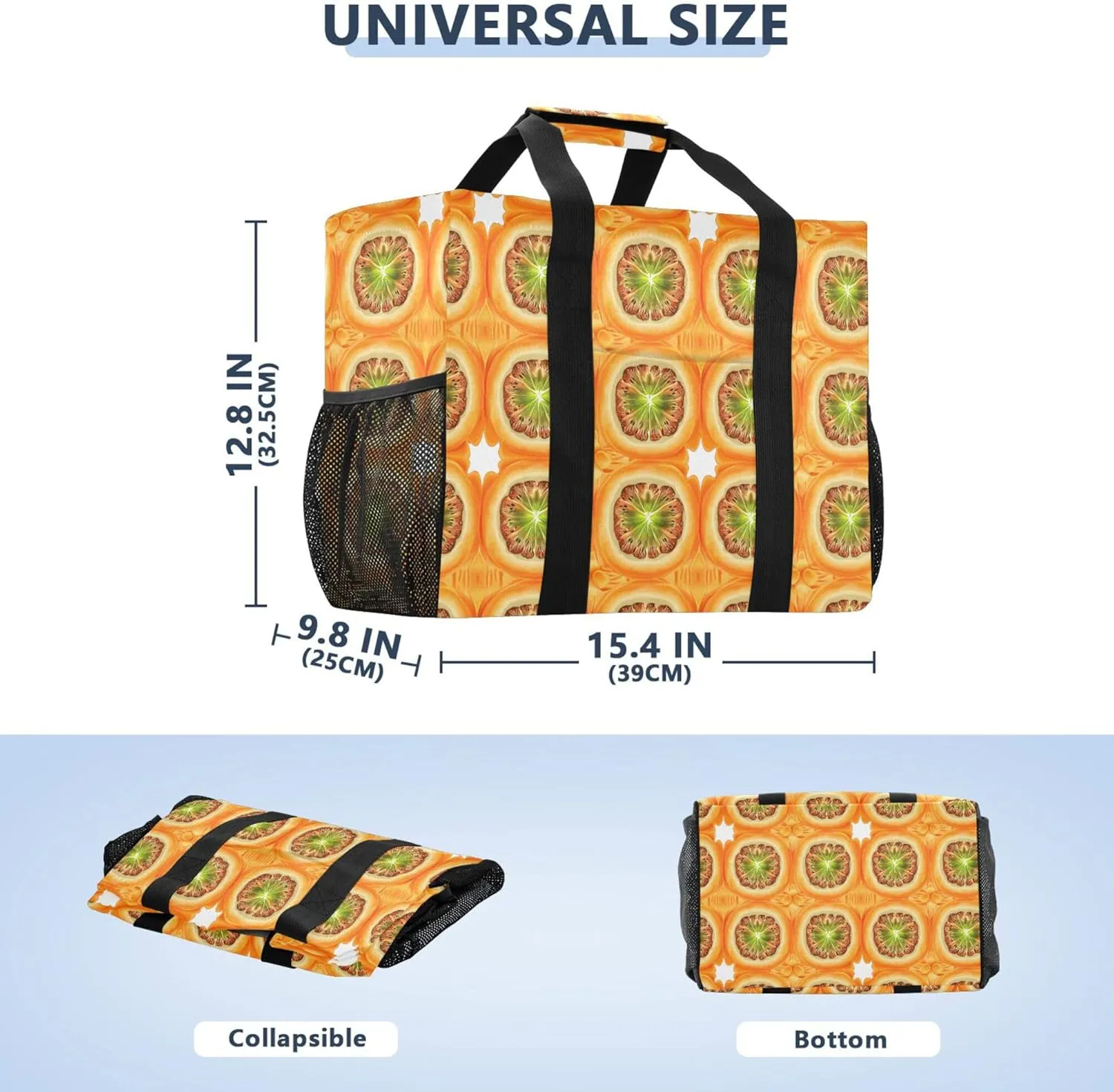 KLL Utility Bags And Totes with Handles Collapsable Waterproof Reusable Grocery Bag