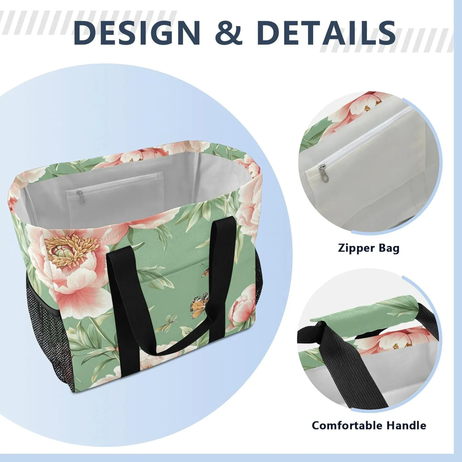 KLL Utility Bags And Totes with Handles Foldable With Compartments Car Totes