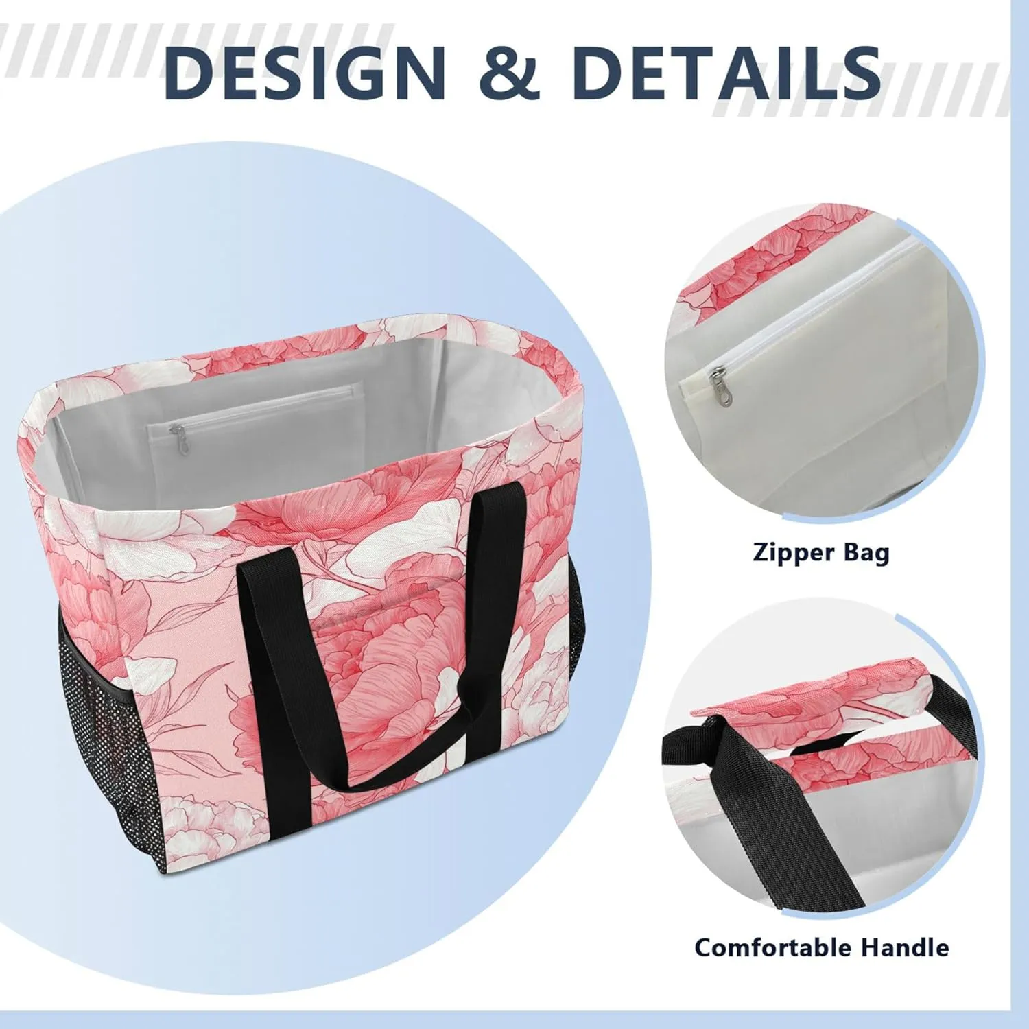 KLL Utility Bags And Totes with Handles Foldable With Compartments Car Totes