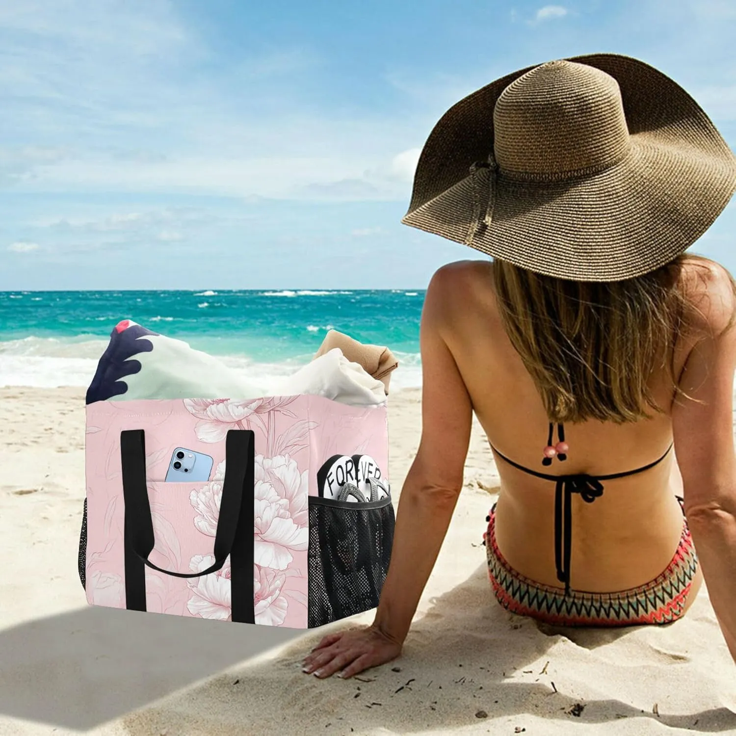 KLL Utility Bags And Totes with Handles Foldable With Compartments Car Totes