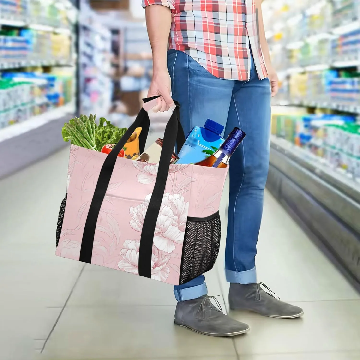 KLL Utility Bags And Totes with Handles Foldable With Compartments Car Totes