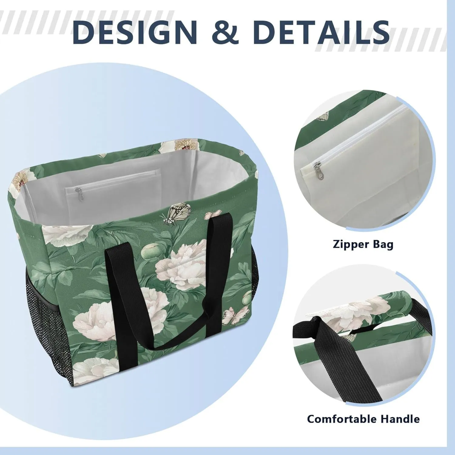 KLL Utility Bags And Totes with Handles Foldable With Compartments Car Totes