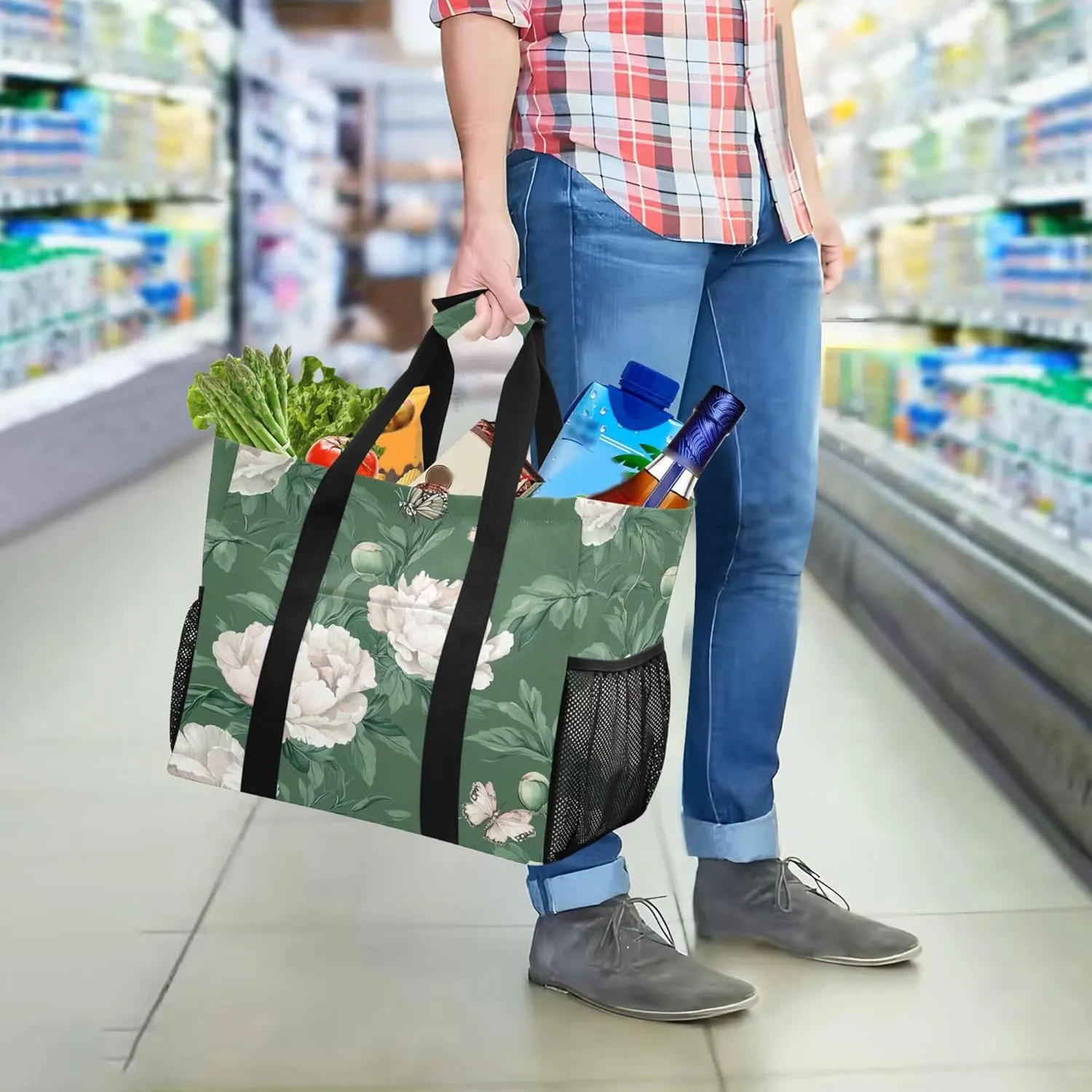 KLL Utility Bags And Totes with Handles Foldable With Compartments Car Totes