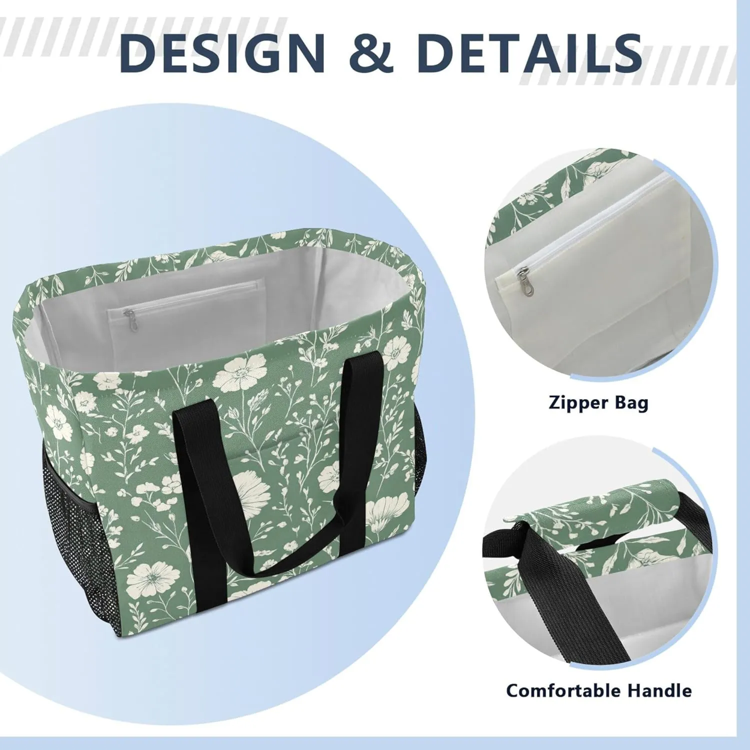 KLL Utility Bags And Totes with Handles Foldable With Compartments Car Totes