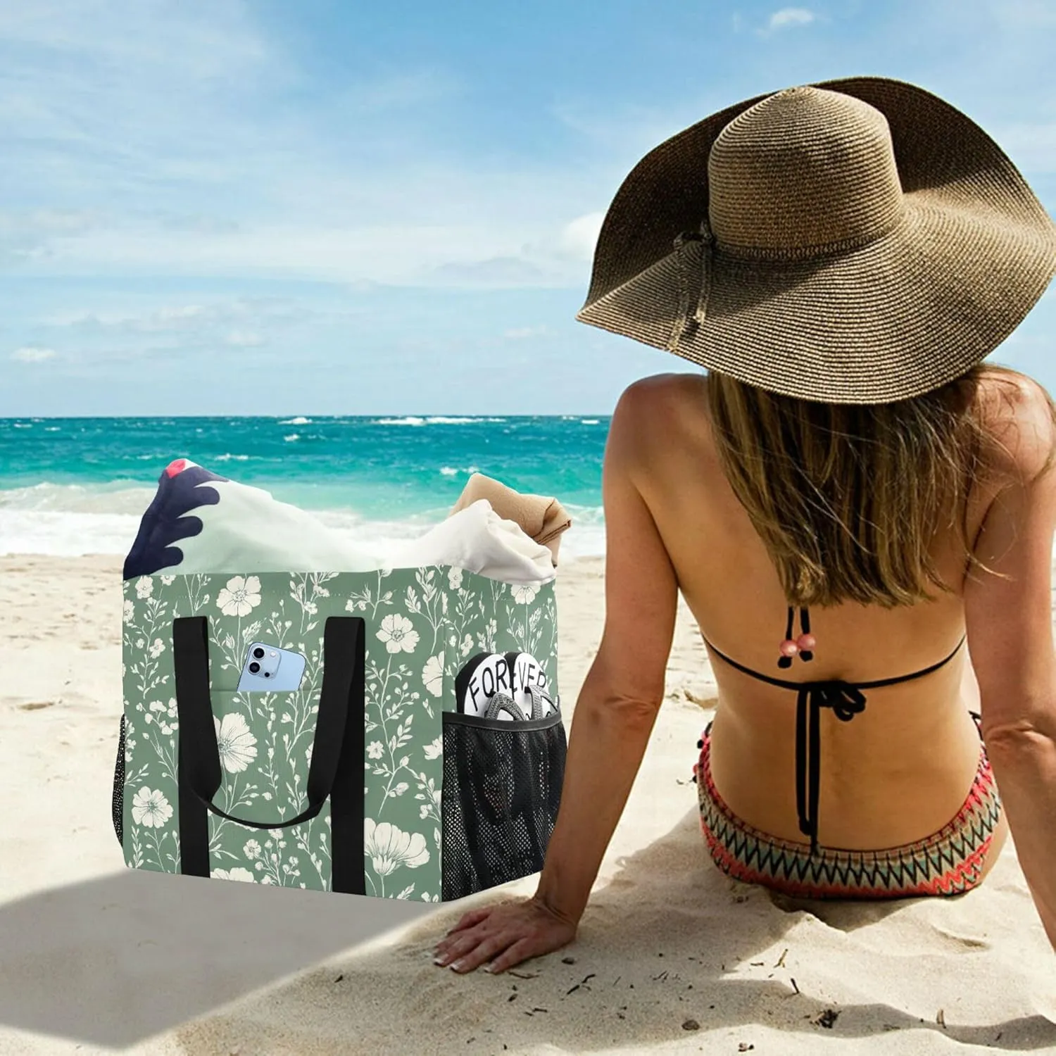 KLL Utility Bags And Totes with Handles Foldable With Compartments Car Totes