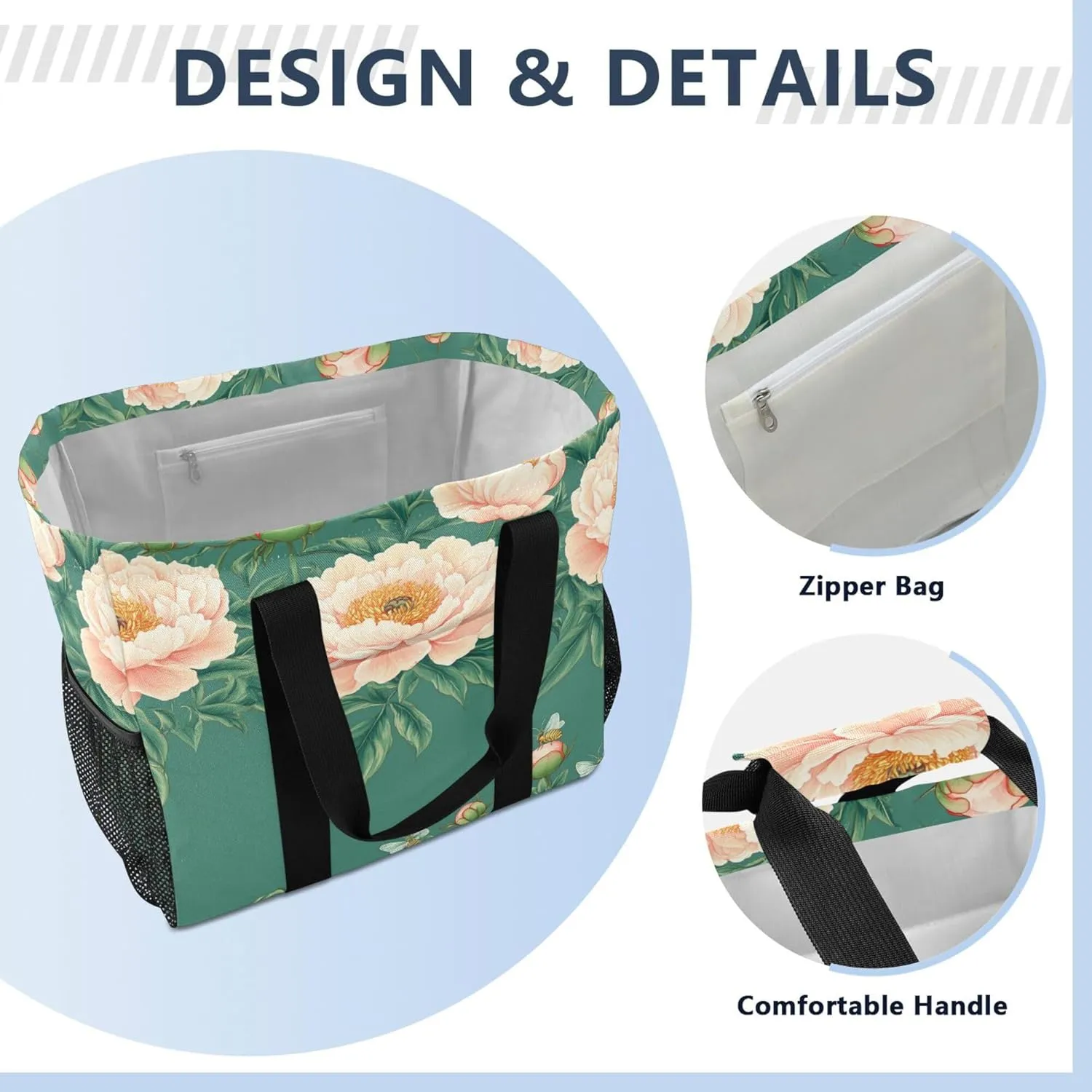 KLL Utility Bags And Totes with Handles Foldable With Compartments Car Totes