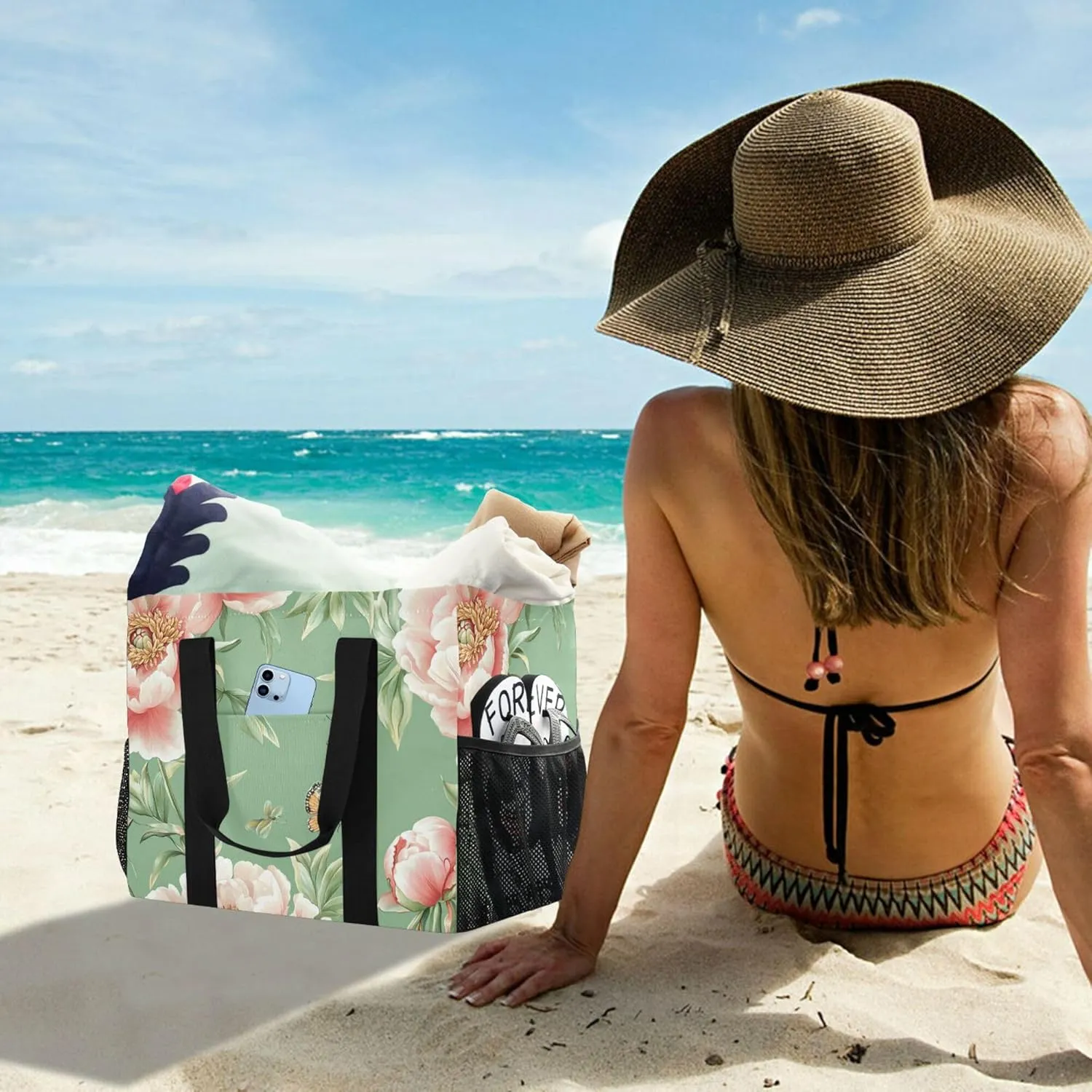 KLL Utility Bags And Totes with Handles Foldable With Compartments Car Totes