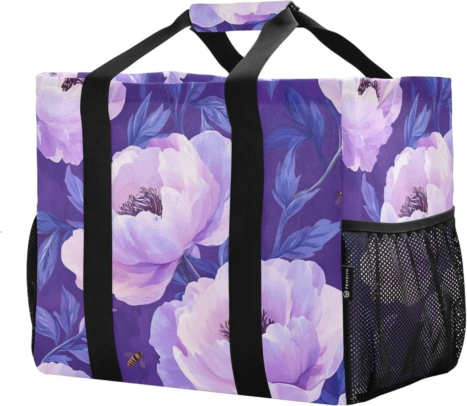 KLL Utility Beach Tote with Handles Foldable With Pockets Car Totes