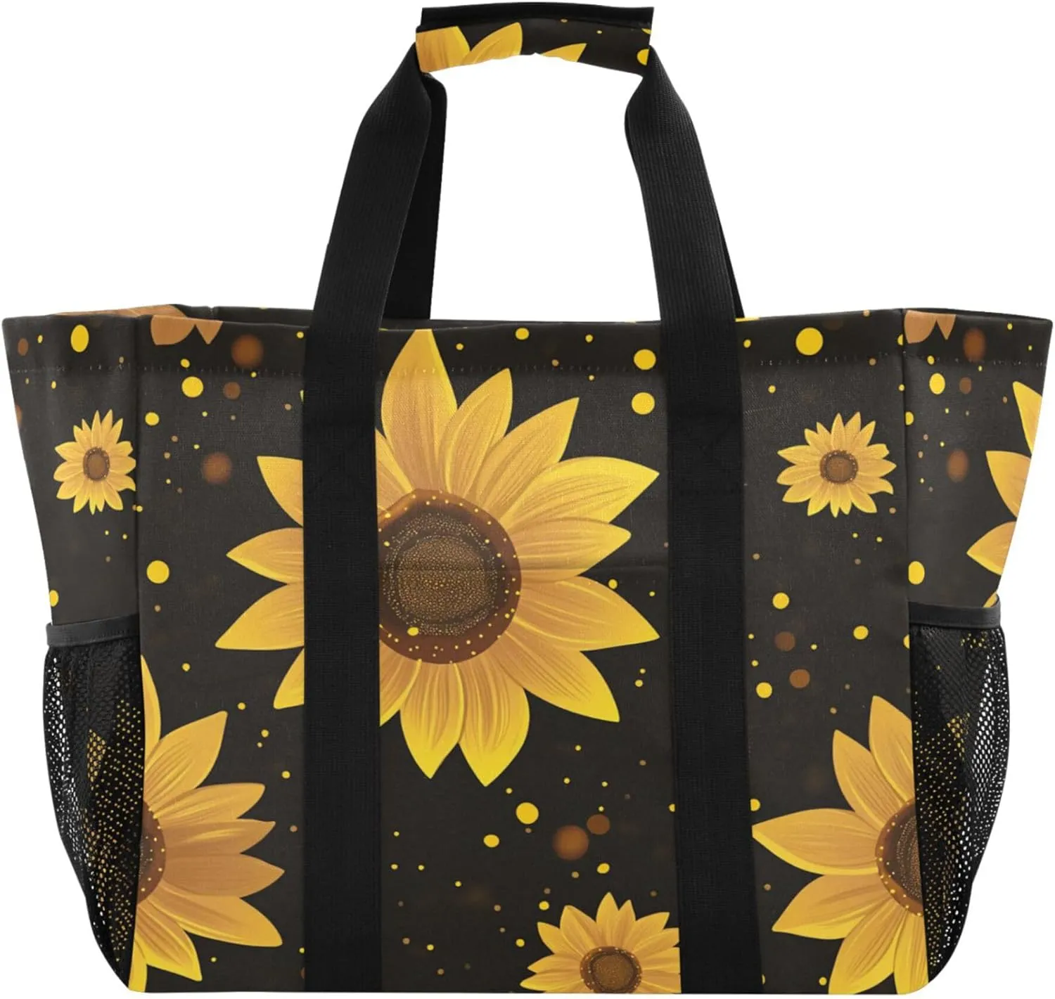 KLL Utility Beach Tote with Handles Foldable With Pockets Car Totes