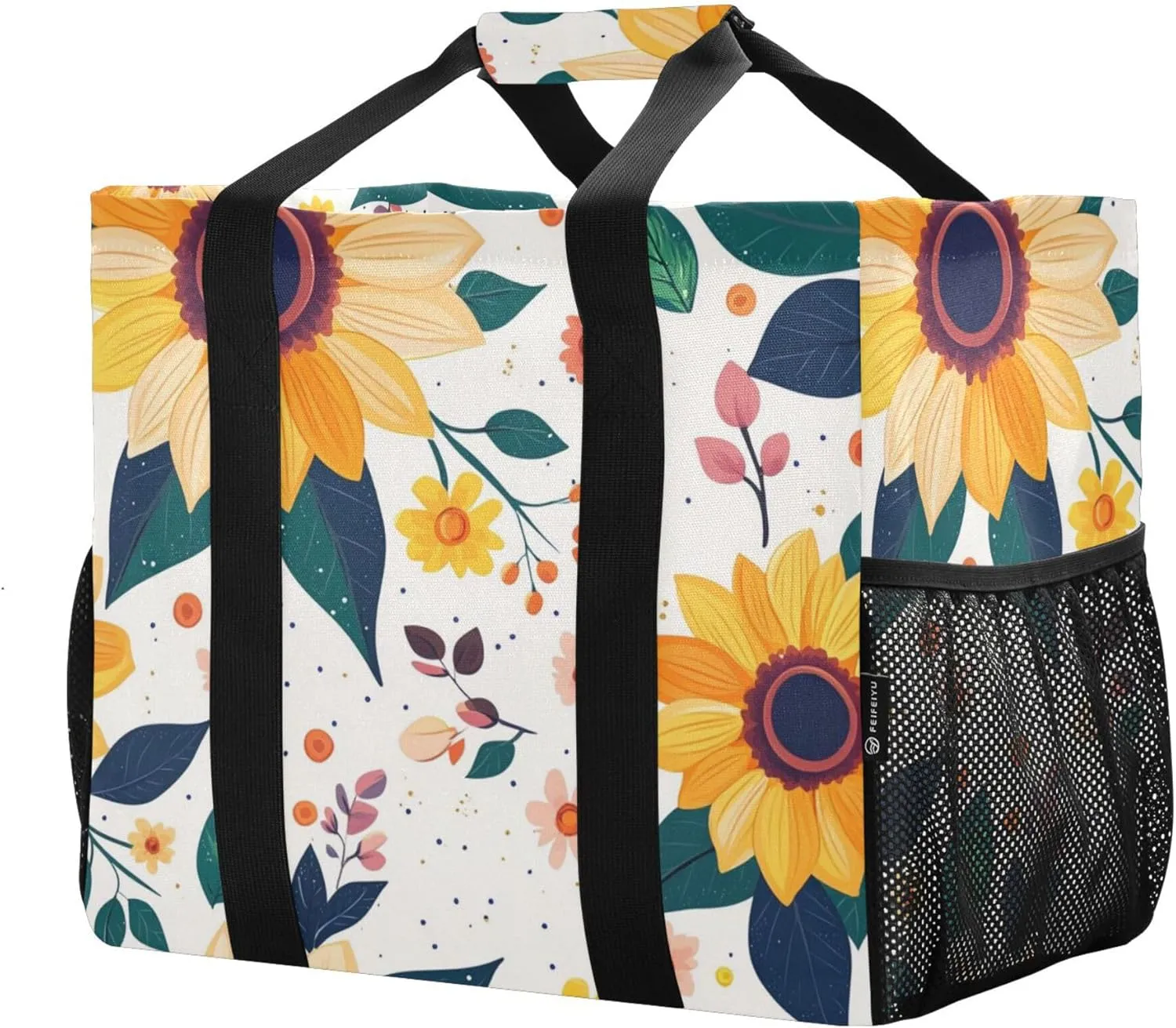 KLL Utility Beach Tote with Handles Foldable With Pockets Car Totes