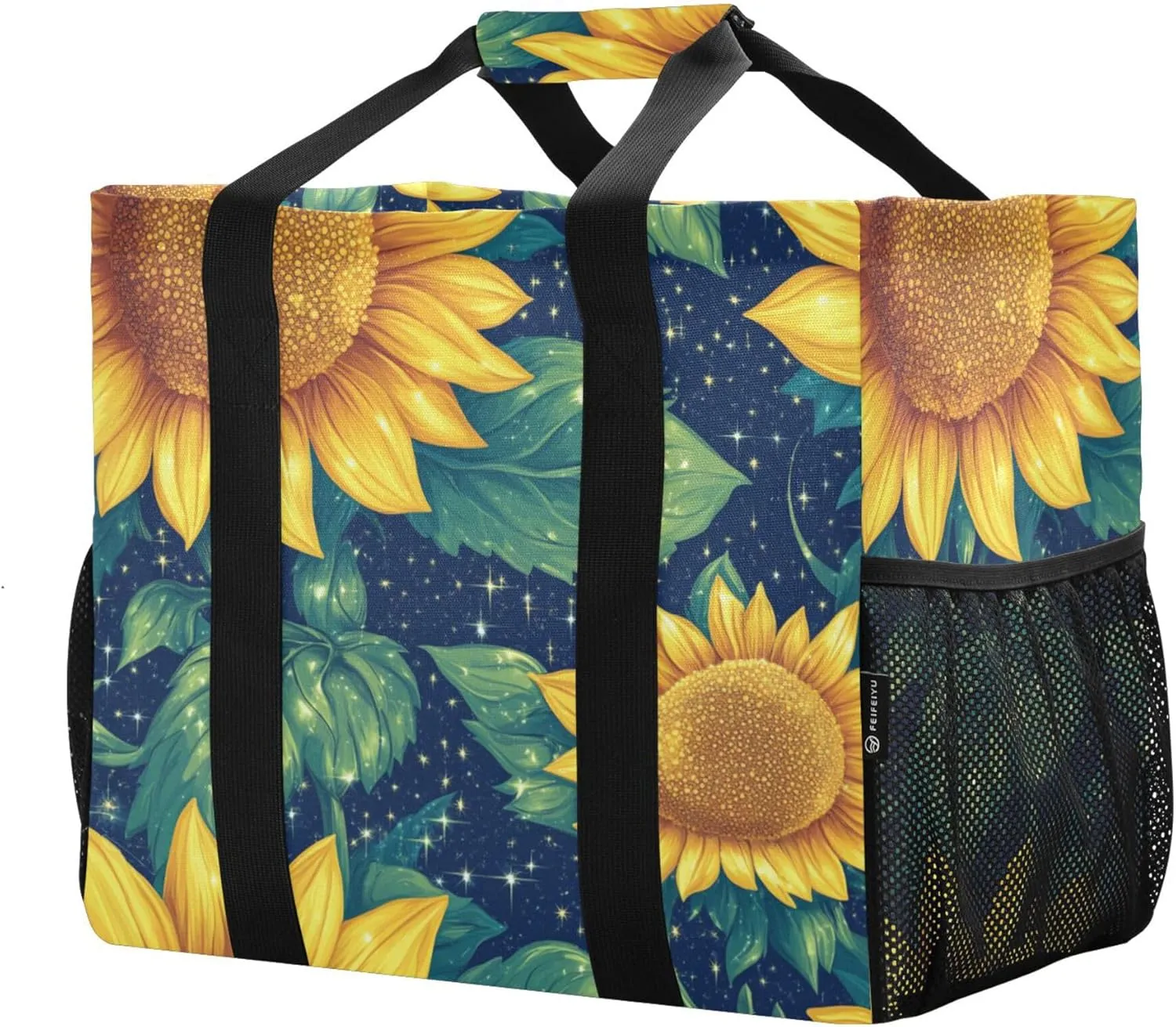 KLL Utility Beach Tote with Handles Foldable With Pockets Car Totes