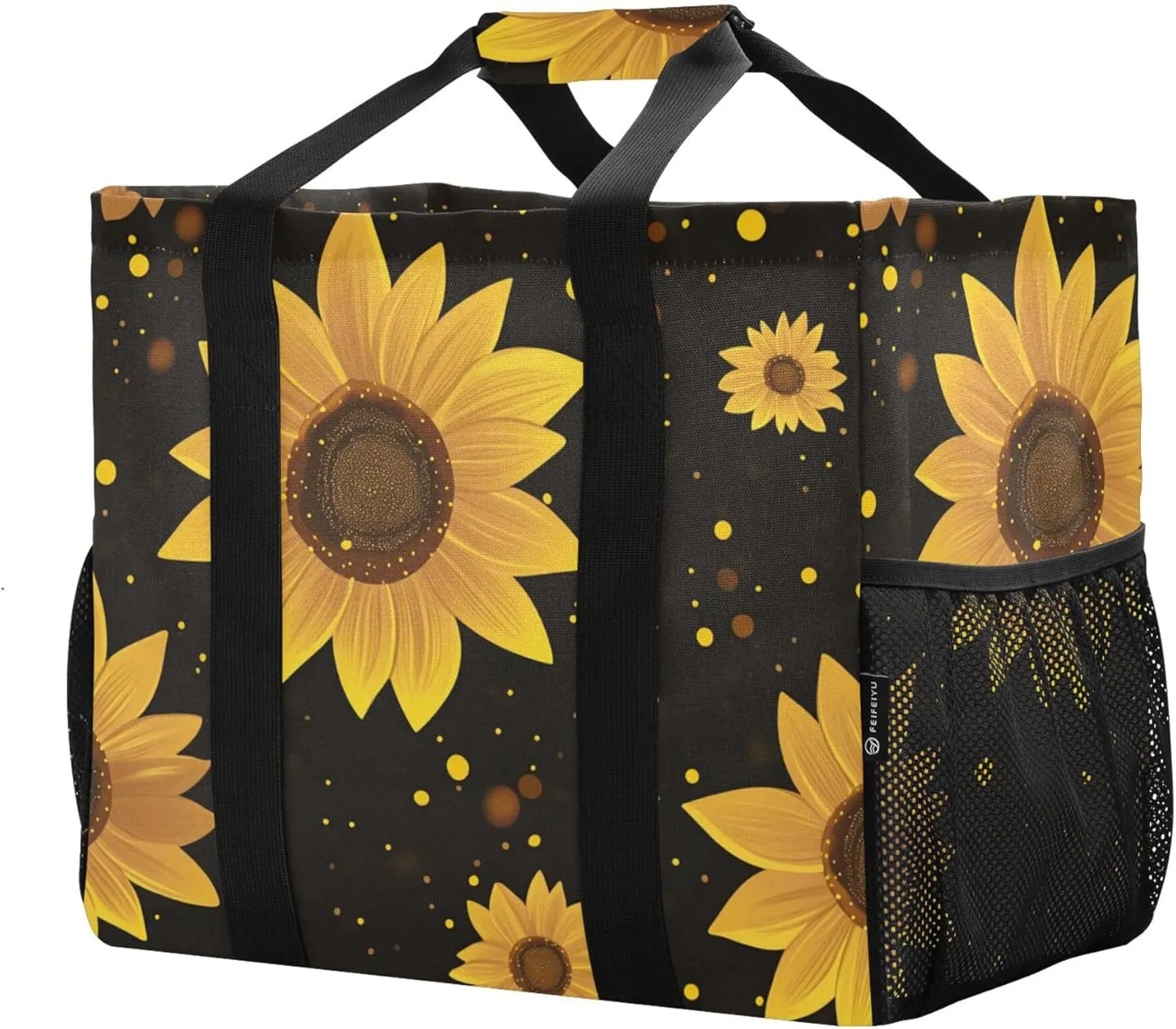 KLL Utility Beach Tote with Handles Foldable With Pockets Car Totes