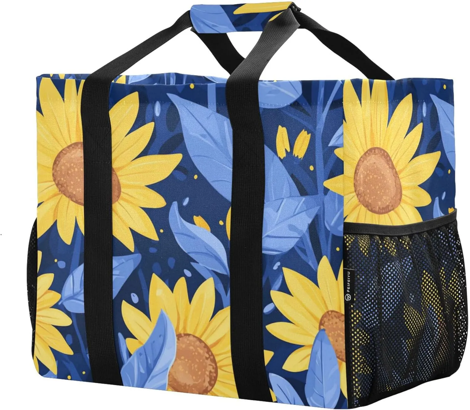KLL Utility Beach Tote with Handles Foldable With Pockets Car Totes