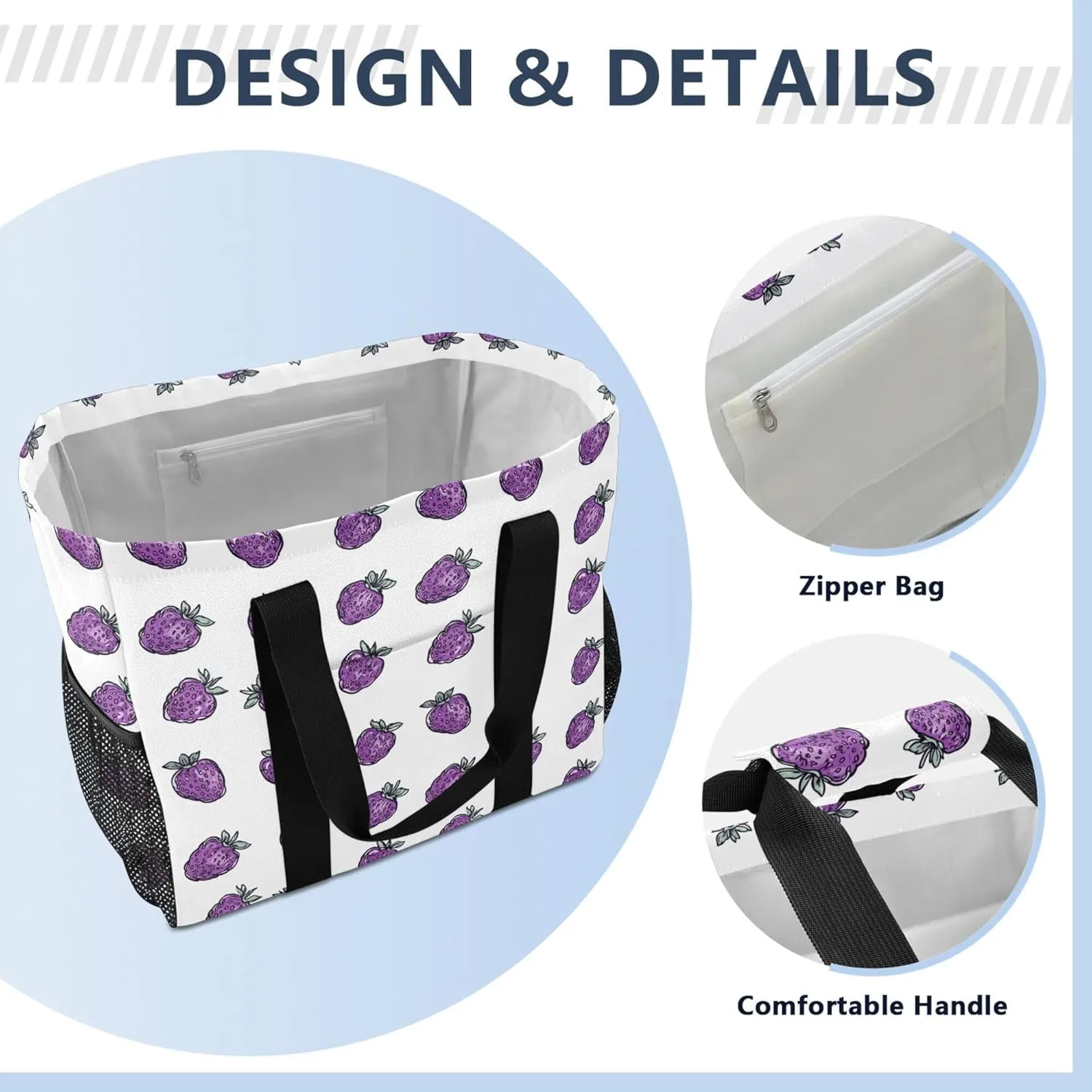KLL Utility Tote with Handles Foldable With Compartments Car Totes