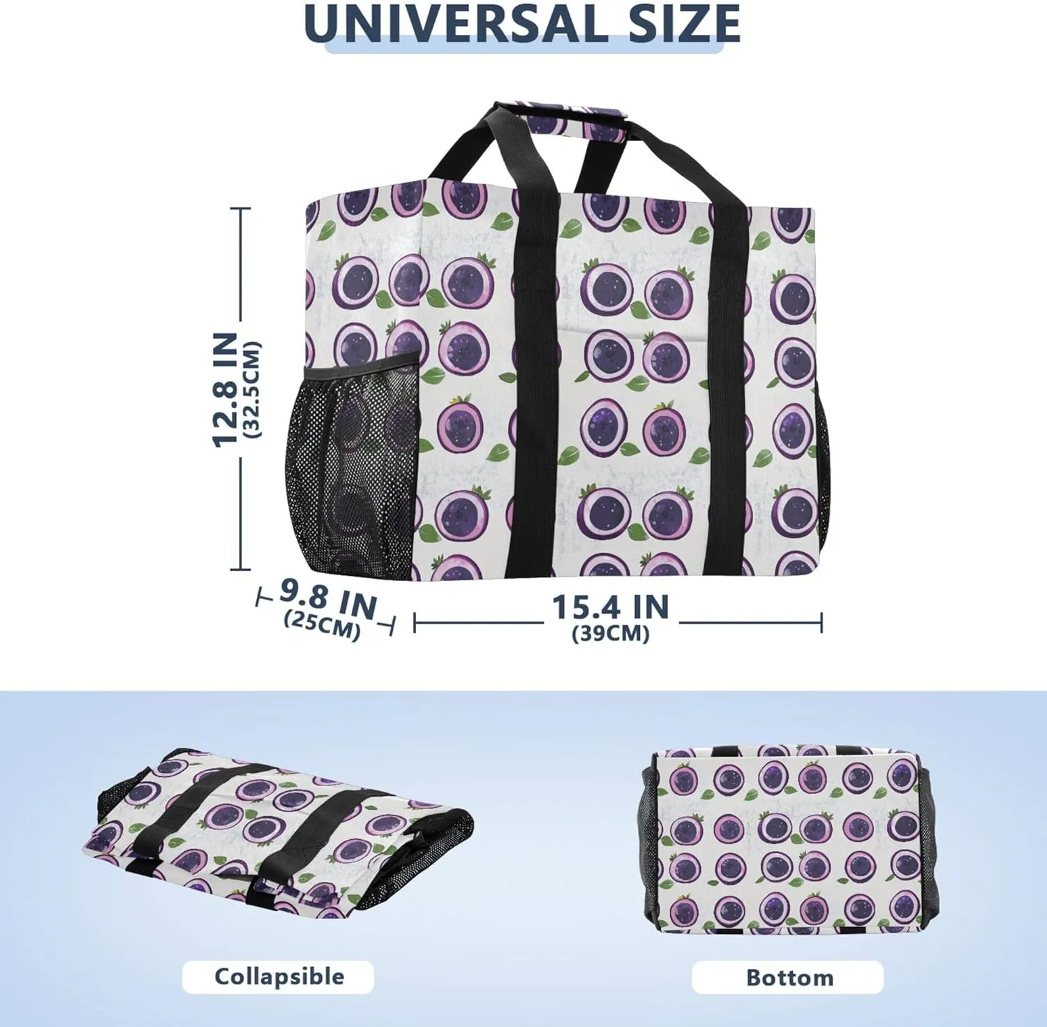 KLL Utility Tote with Handles Foldable With Compartments Car Totes